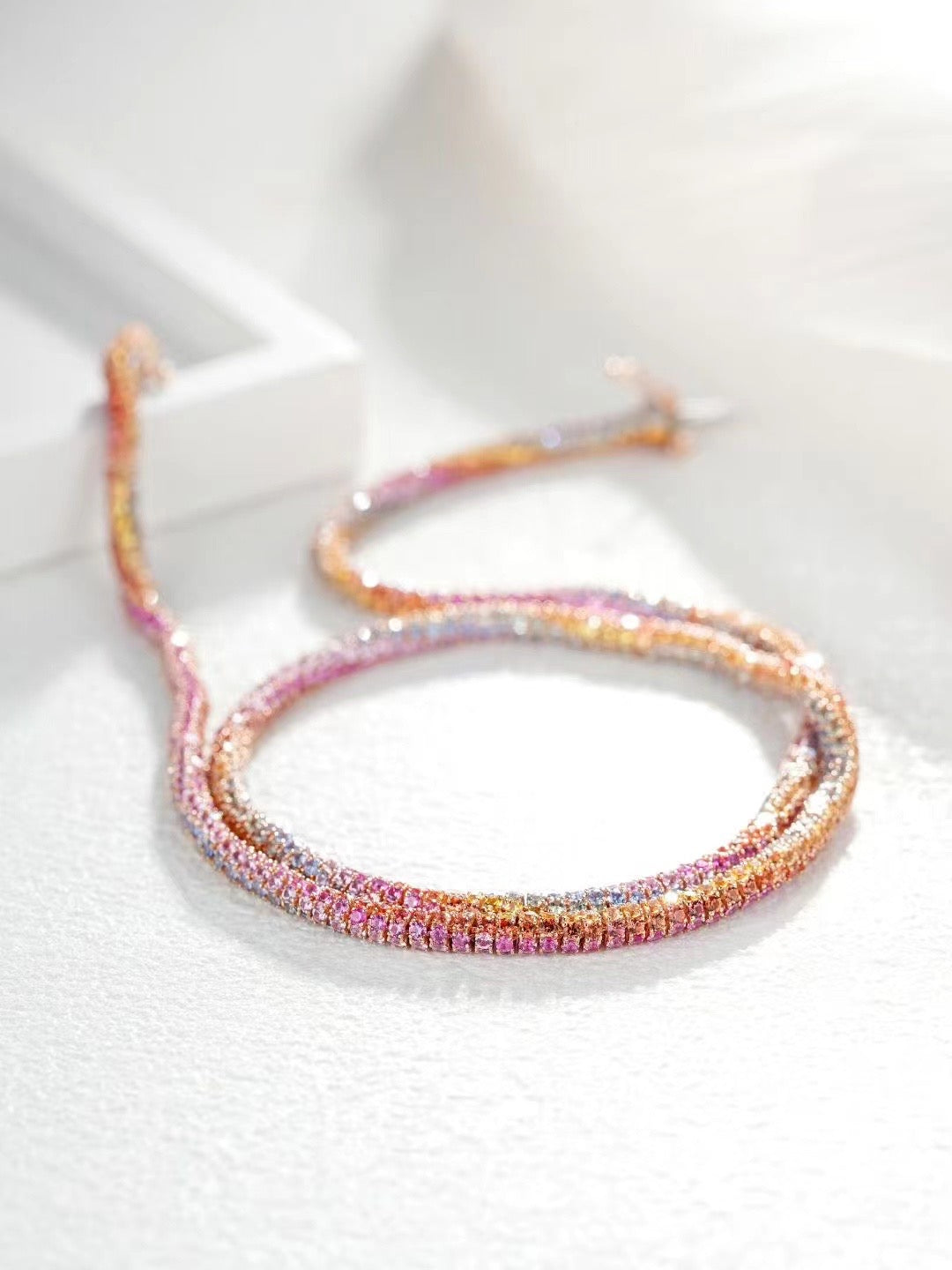 Rainbow Sapphire 18K Gold Necklace(Item No. SA006)