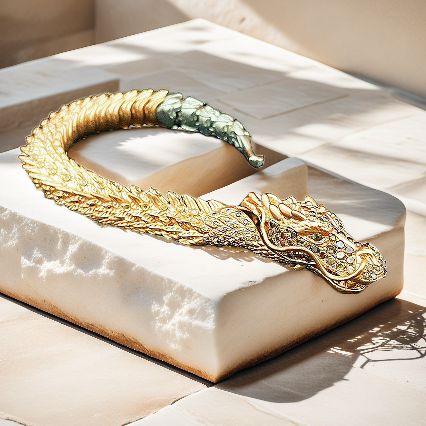Gold Dragon Diamond Bracelet Chain (Item No. GB0023)