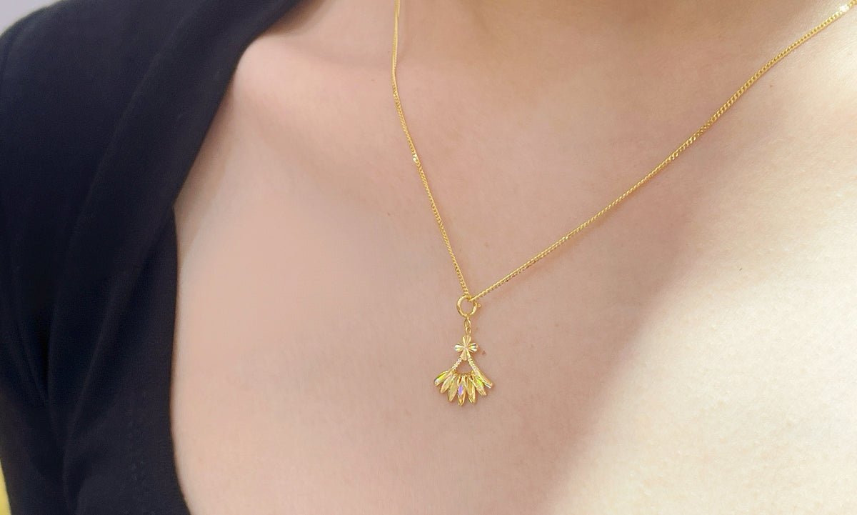 Laser Iridescent 18k Gold Pendant (Item No. SJP011)