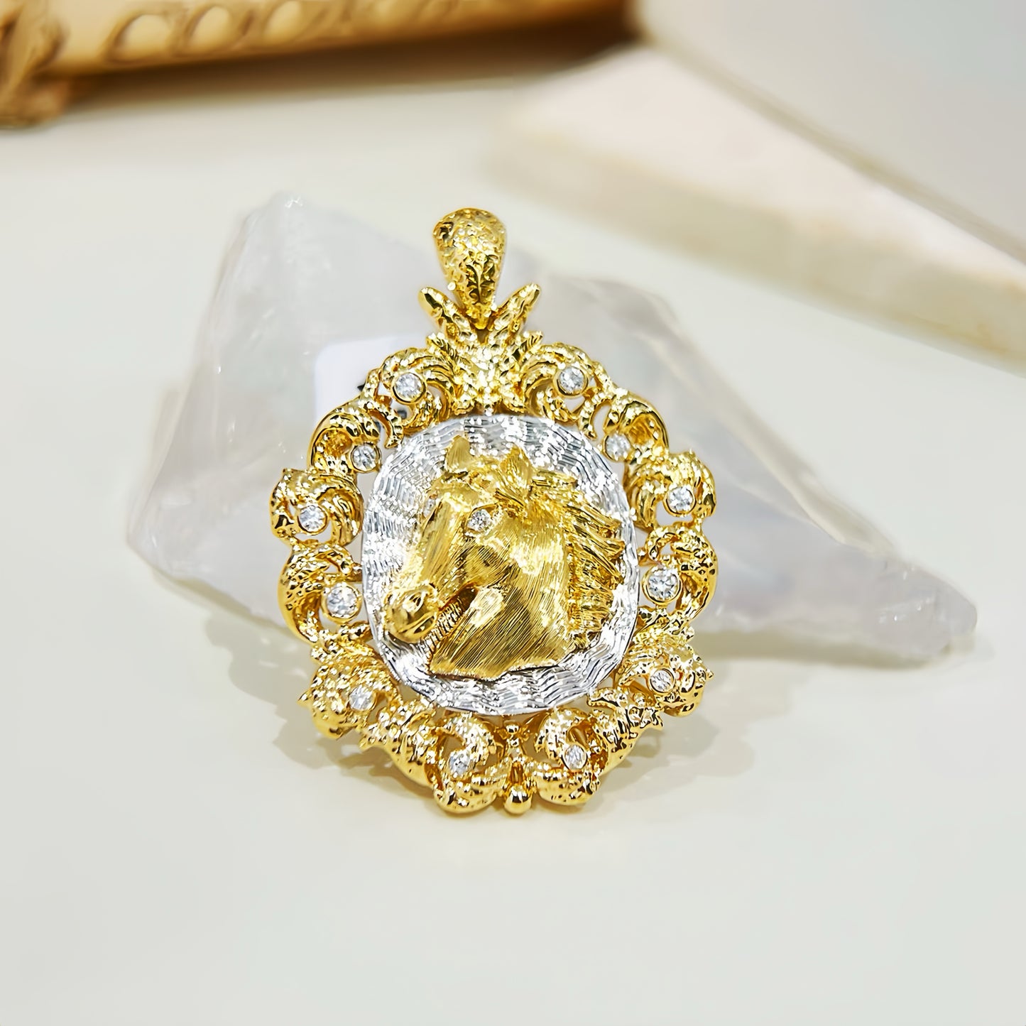 Horse Vintage 18k Gold Diamond Pendant (Item No. VT376)