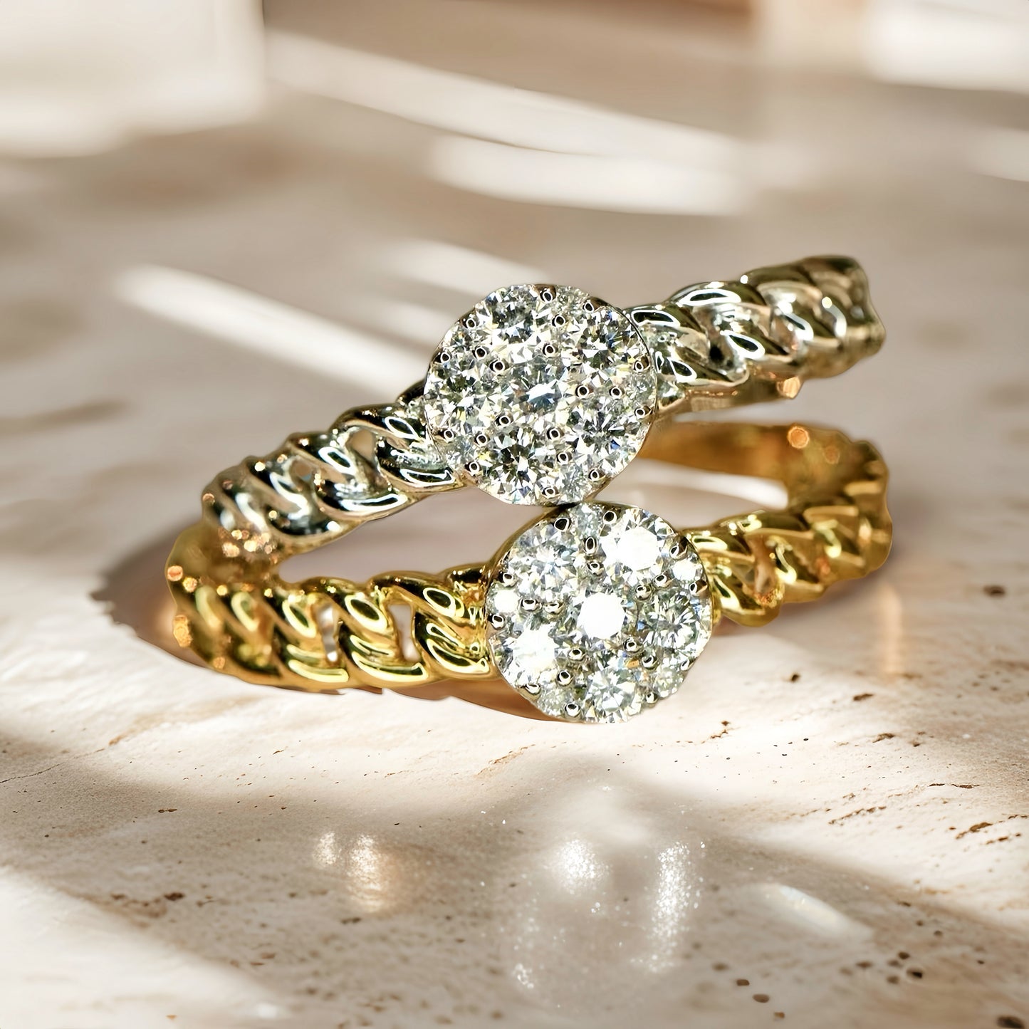 Cuban 18k Gold Diamond Ring (Item No. VT182)