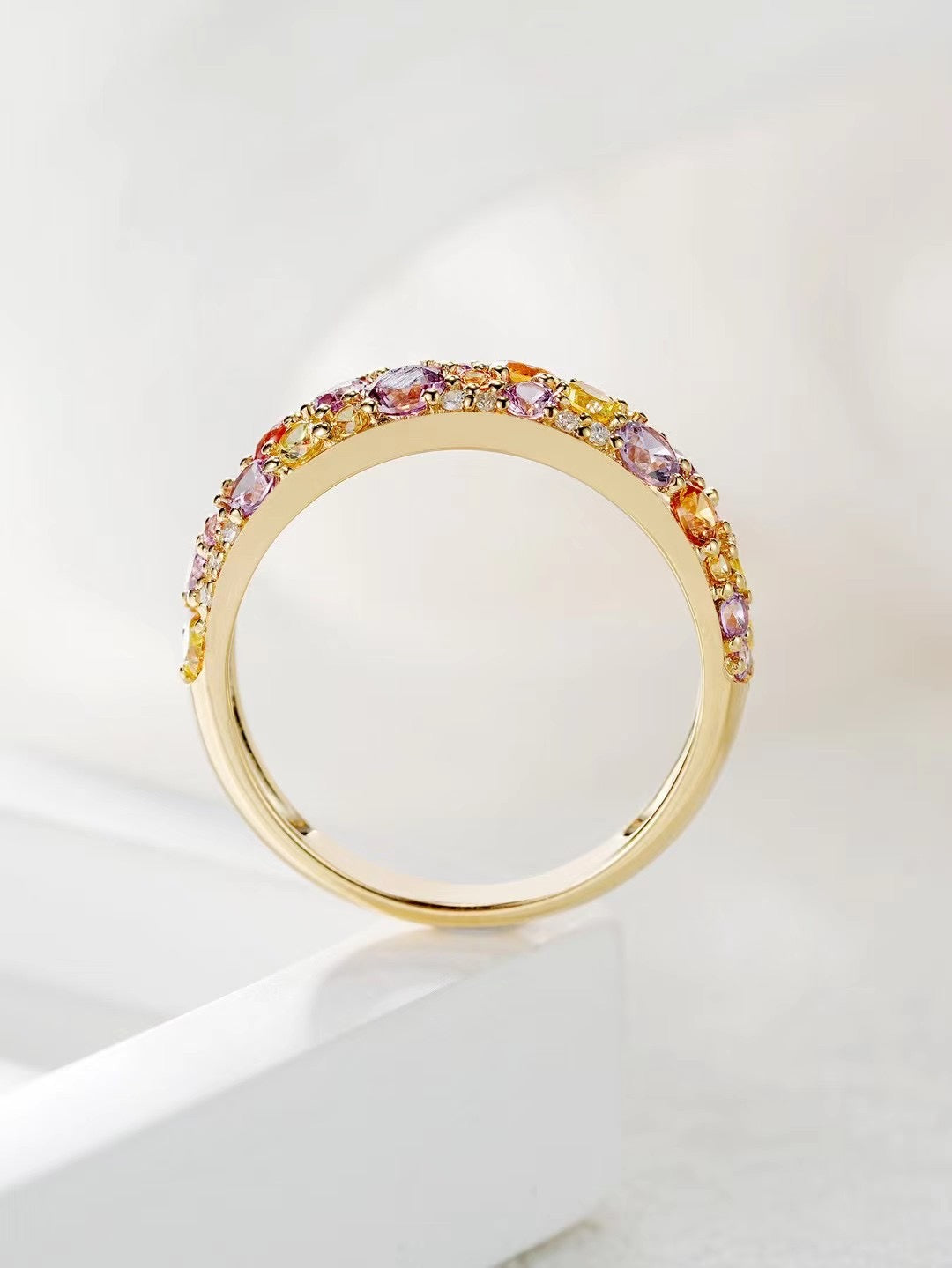 Rainbow Sapphire 18k Gold Ring (Item No. SA060)