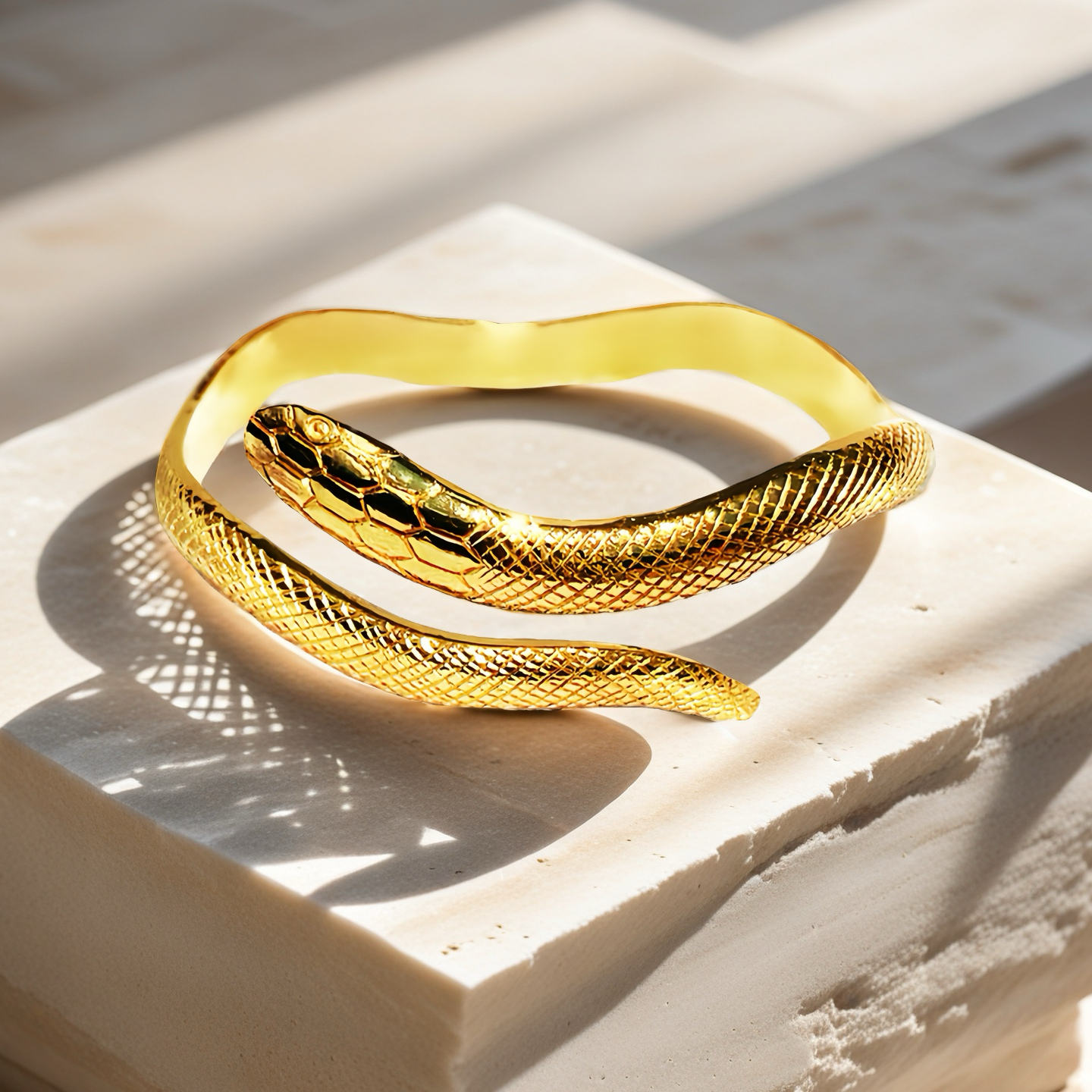 Ouroboro 24K Gold Bangle (Item No. GB0025)
