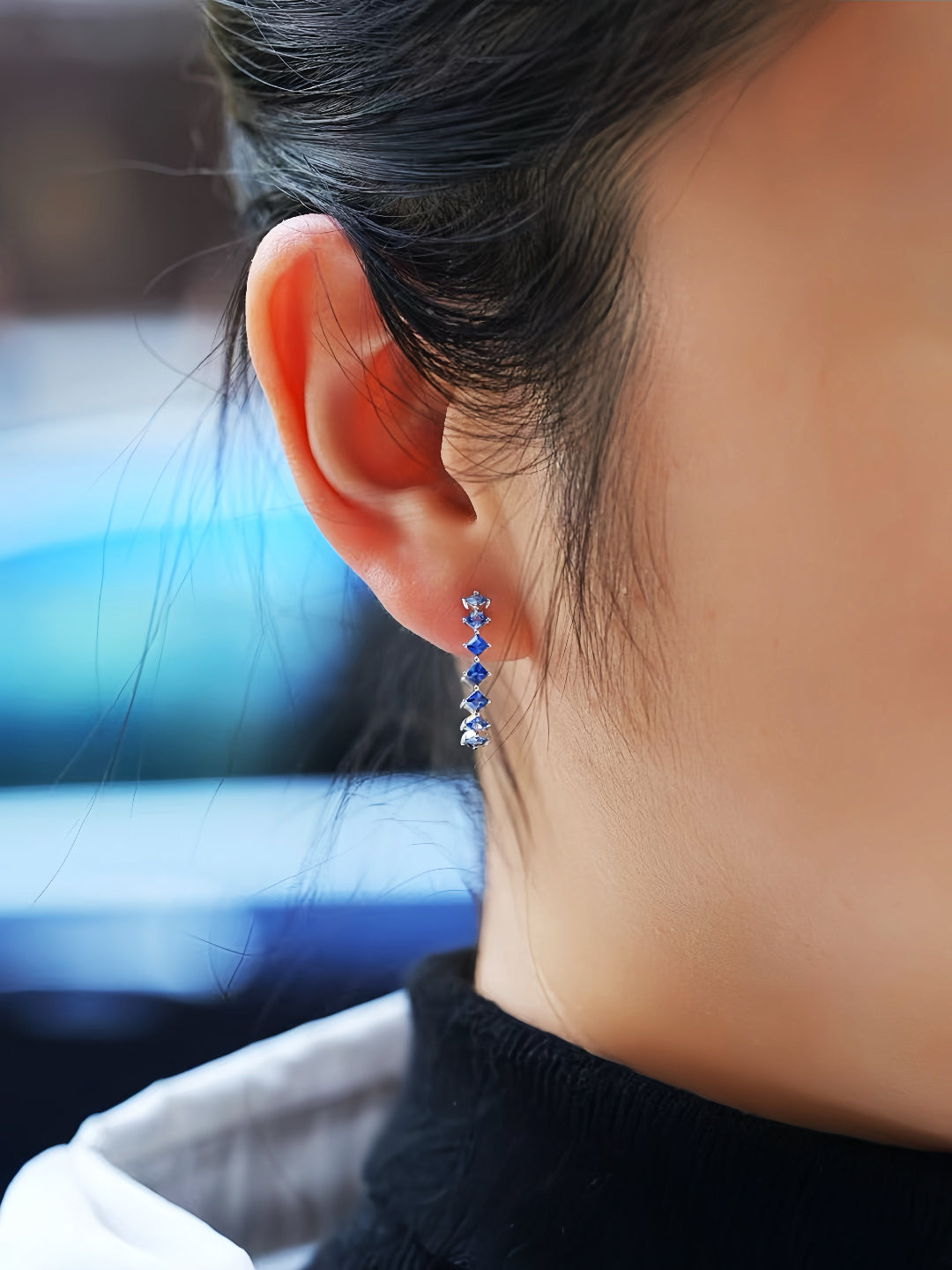 Rainbow Sapphire 18k Gold Earring (Item No. SA089)