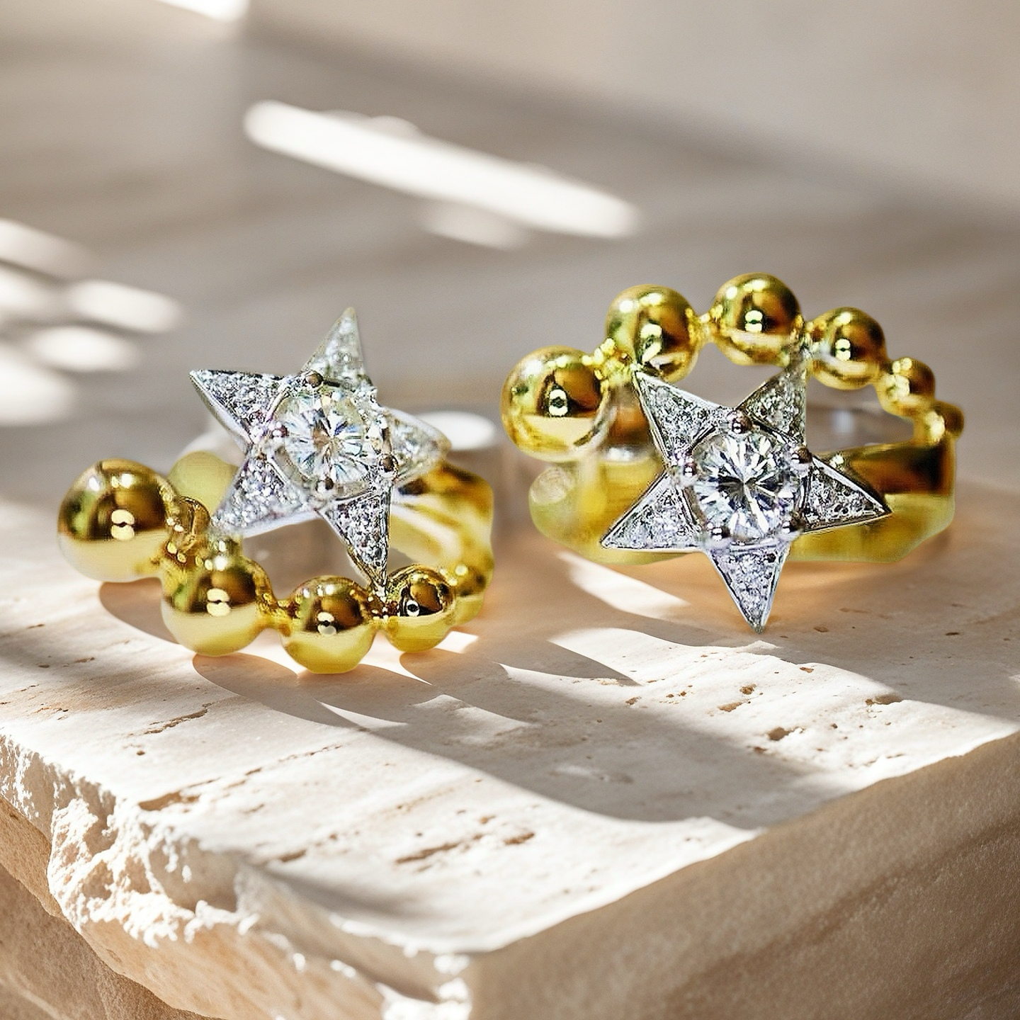 Stars 18k Gold Diamond Earring (Item No. VT063)