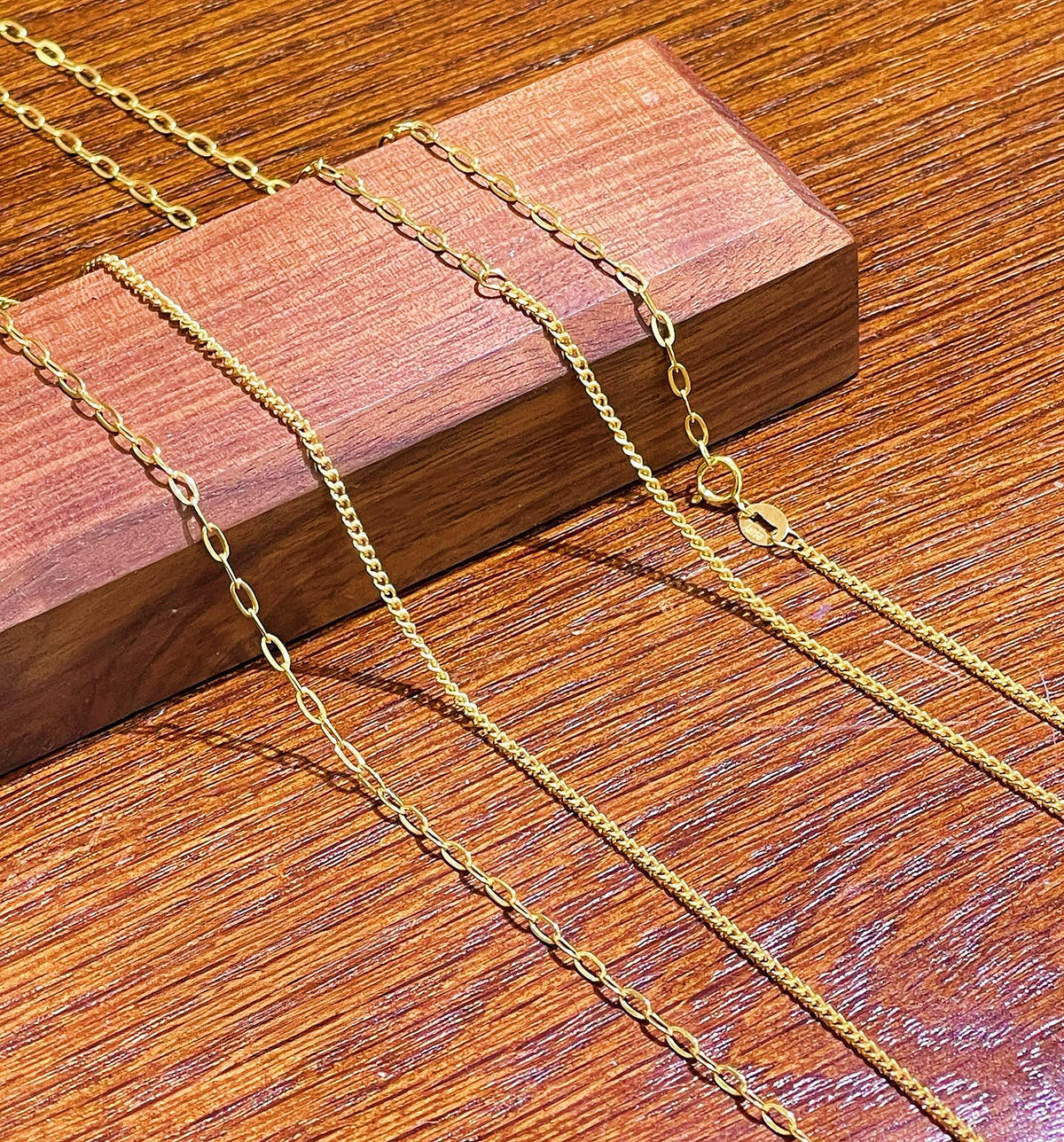 Curb Link 18k Gold Necklace (Item No. SJN033)