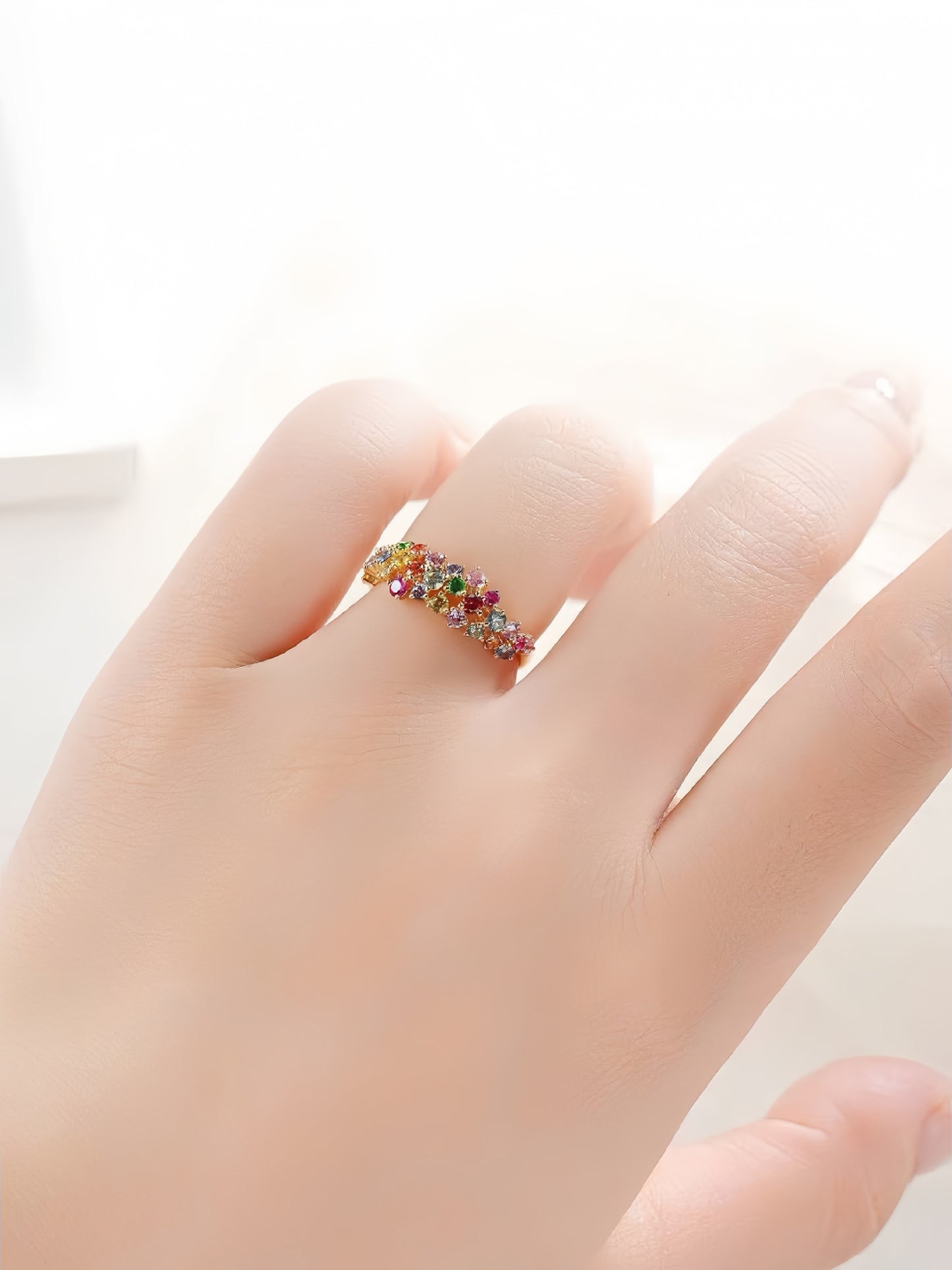 Rainbow Sapphire 18k Gold Ring (Item No. SA132)