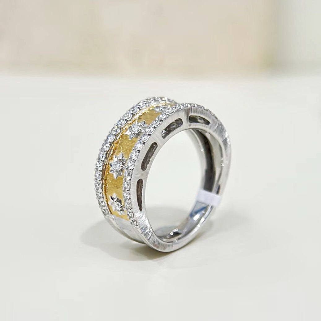 Vintage 18k Gold Diamond Emerald Ring (Item No. VT463)