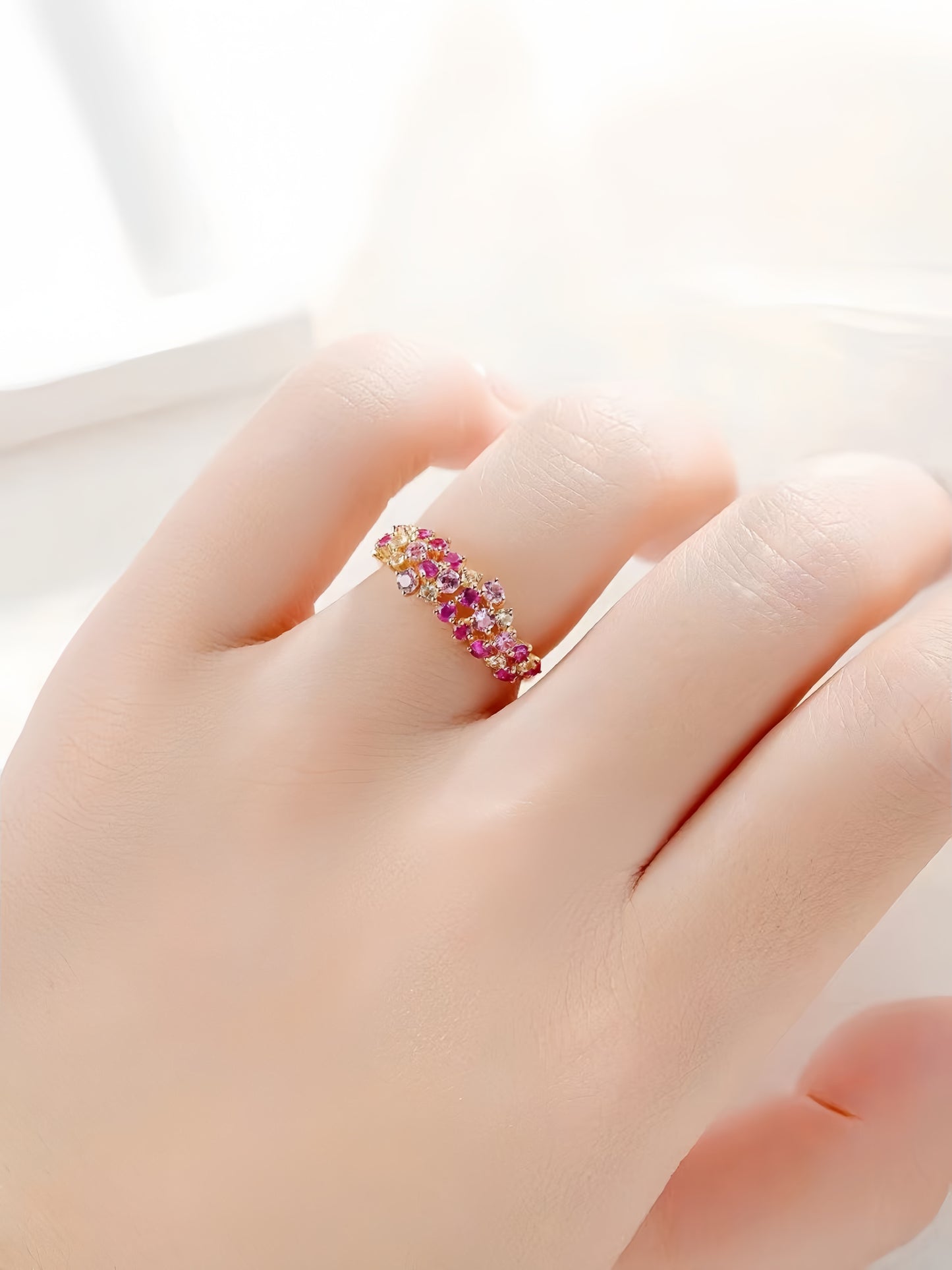 Rainbow Sapphire 18k Gold Ring (Item No. SA134)