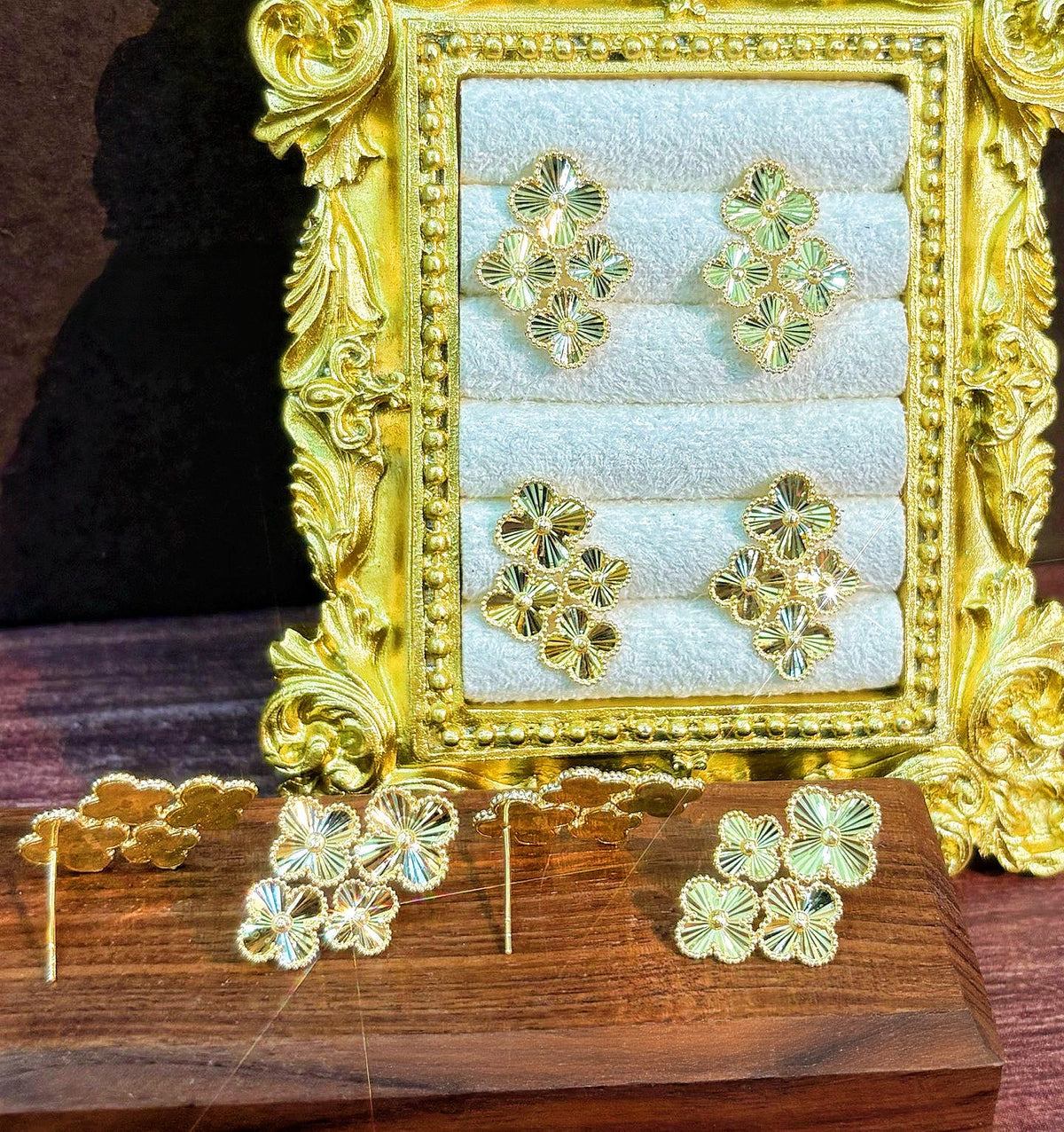 Clover 18k Gold Earring (Item No. SJER021)