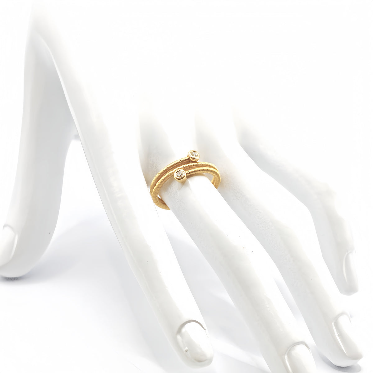 Double Twisted 18k Gold Diamond Ring (Item No. SX081CR)
