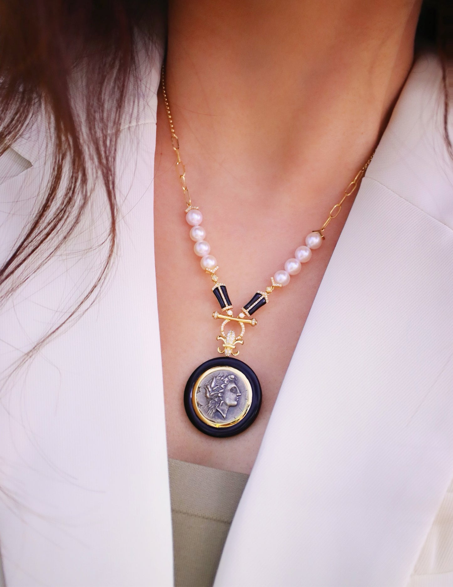 Demeter Ancient Coin Medallion 18K Gold Pendant (Item No. COIN017)