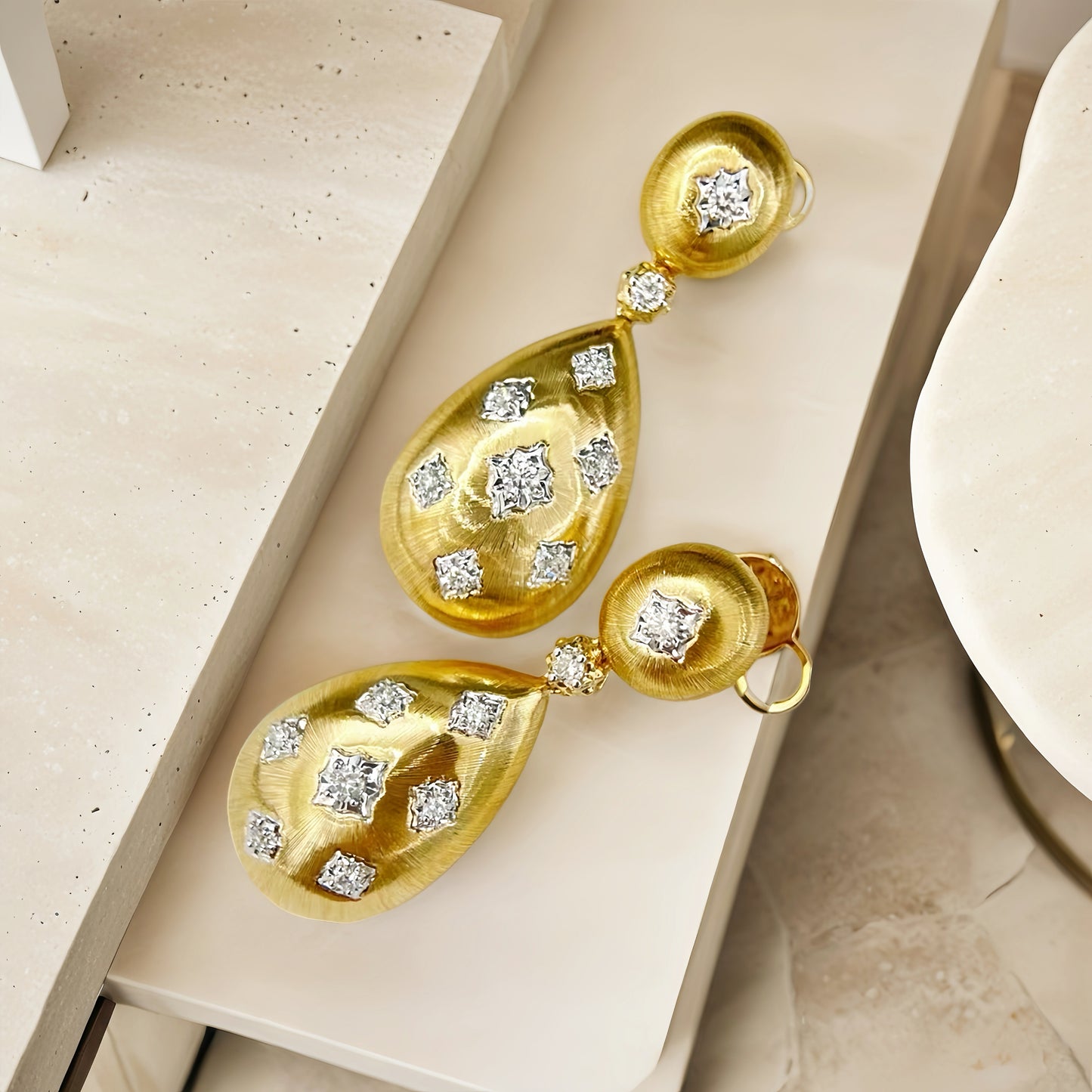 Vintage 18k Gold Diamond Ruby Earring (Item No. VT244)