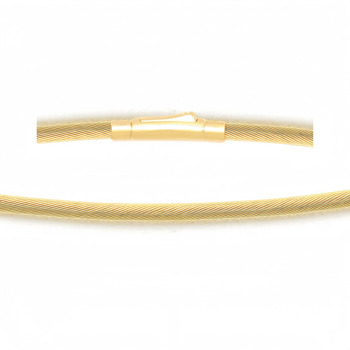 1.0mm/1.1mm Twisted 18k Gold Necklace (Item No. SH011CN)