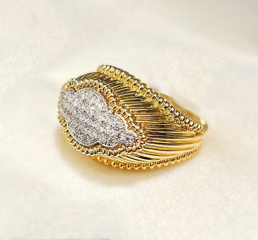 Cake 18k Gold Diamond Ring (Item No. VT229)