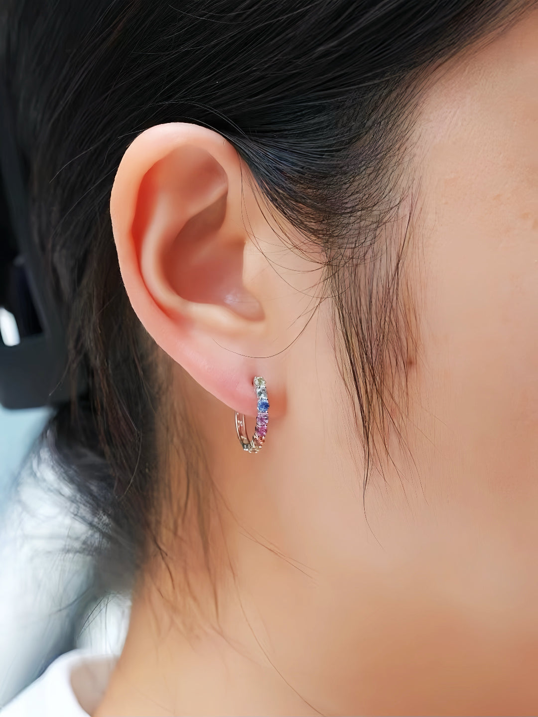 Rainbow Sapphire 18k Gold Earring (Item No. SA085)