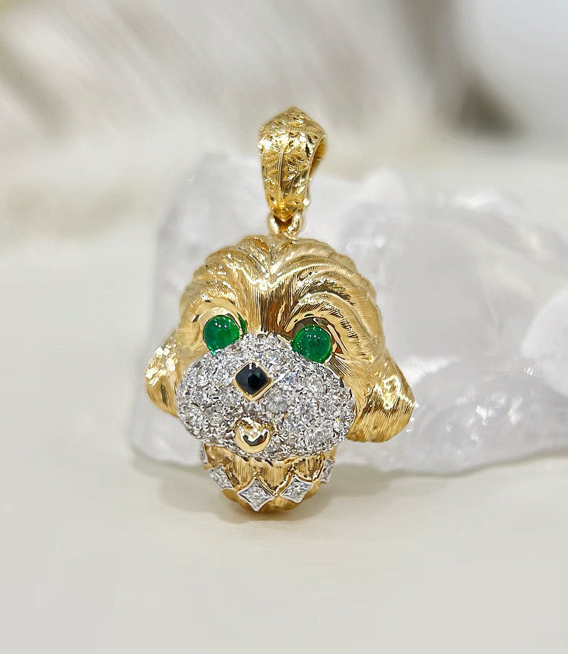 Dog Vintage 18k Gold Diamond Pendant (Item No. VT359)