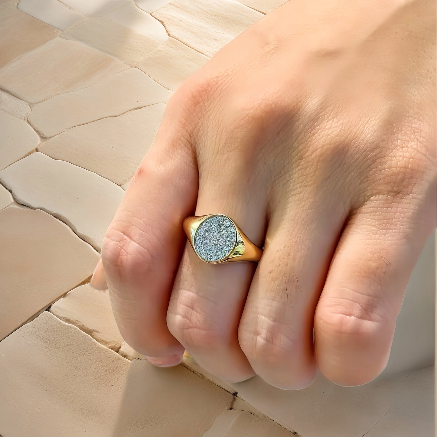 Vintage 18k Gold Sapphire Diamond Ring (Item No. VT184)