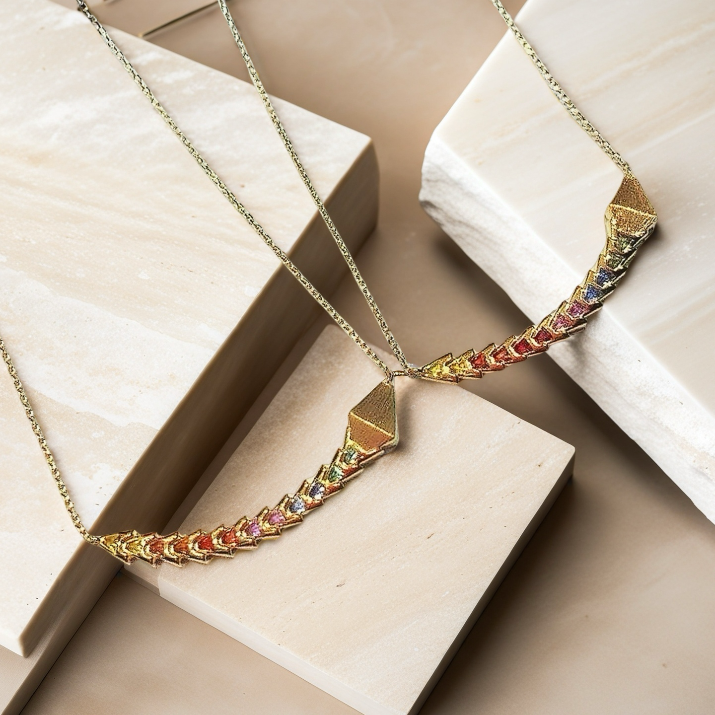 Snake 18k Gold Sapphire Pendant (Item No. VT104)