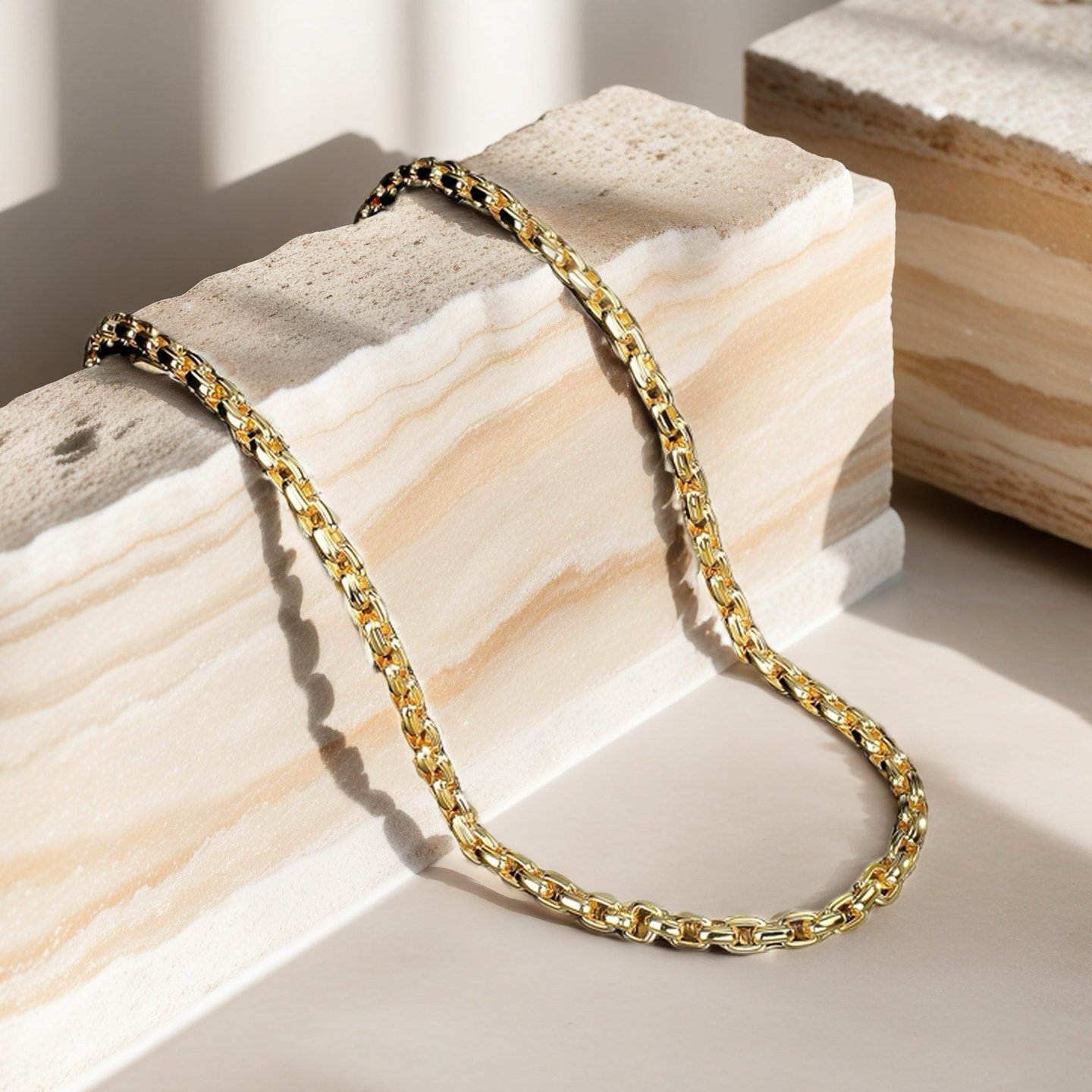 Oval Link Sterling Silver/9k/14k/18k Necklace Chain (Item No. GN0005)