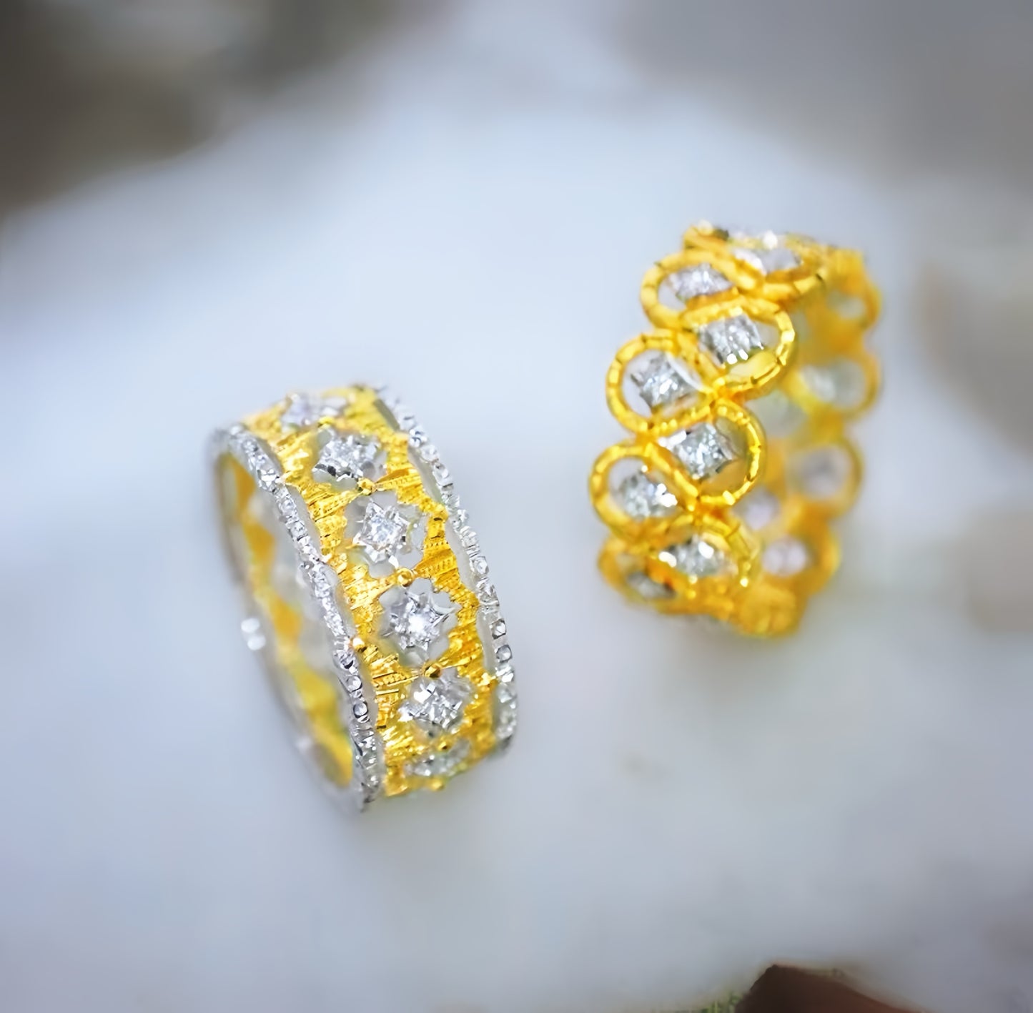 GuipureLace Vintage 18k Gold Diamond Ring (Item No. VT026)