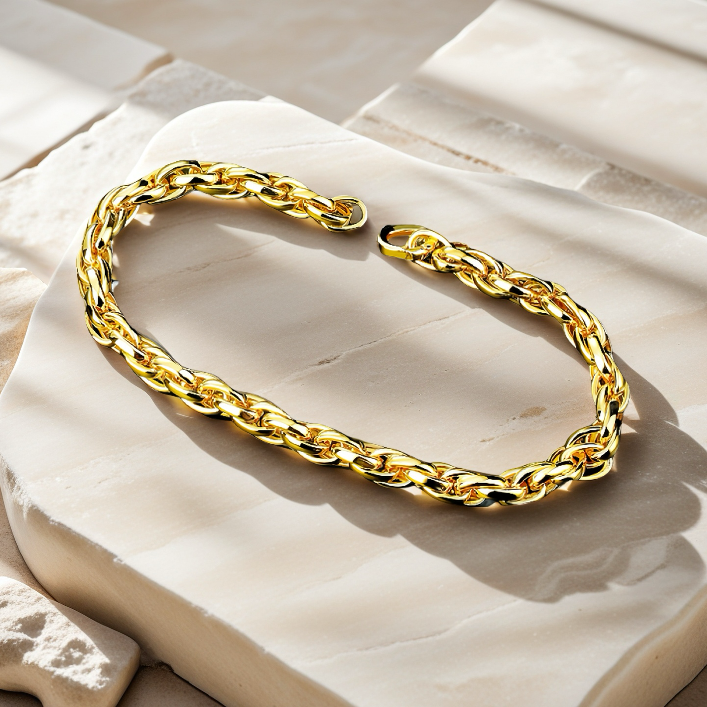 Classic 925 Sterling Silver/9k/14k/18k Gold Bracelet Chain (Item No. GB0021)