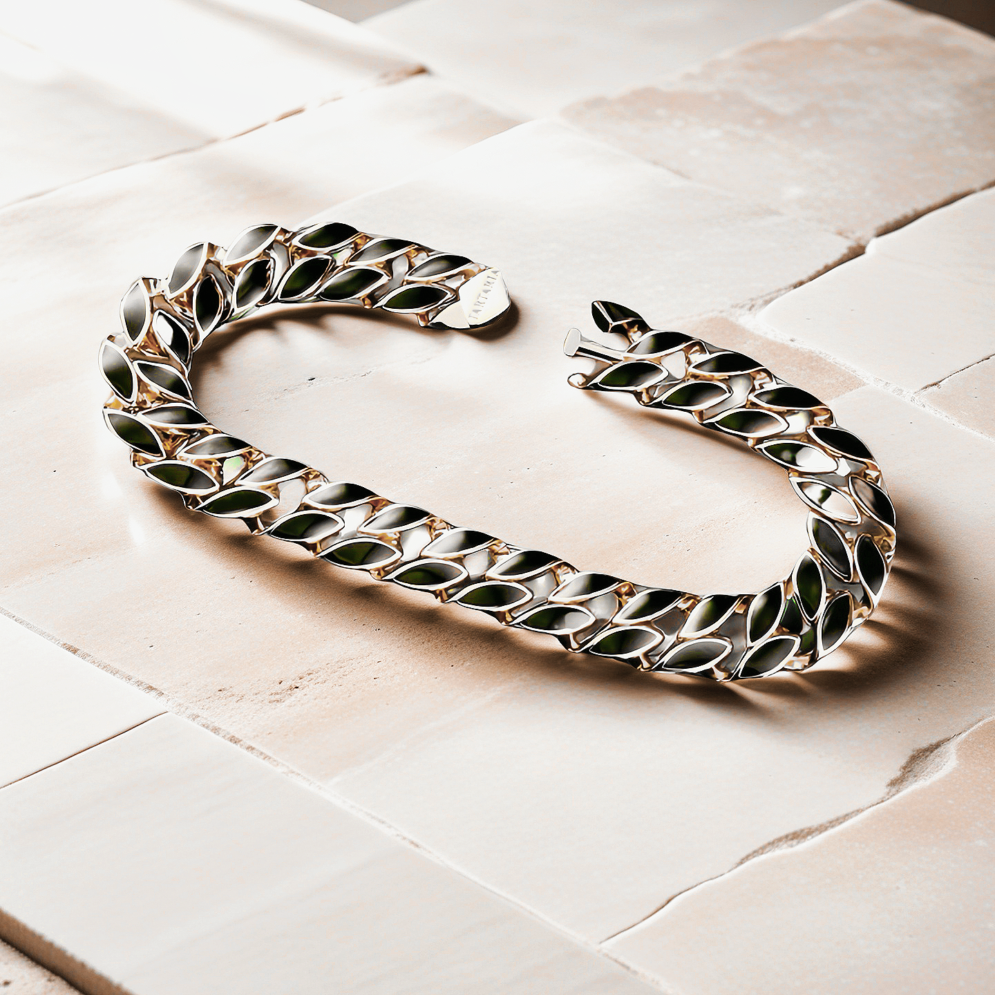 Enamel Curlink 925 Sterling Silver/9k/14k/18k Bracelet Chain (Item No. GB0002)