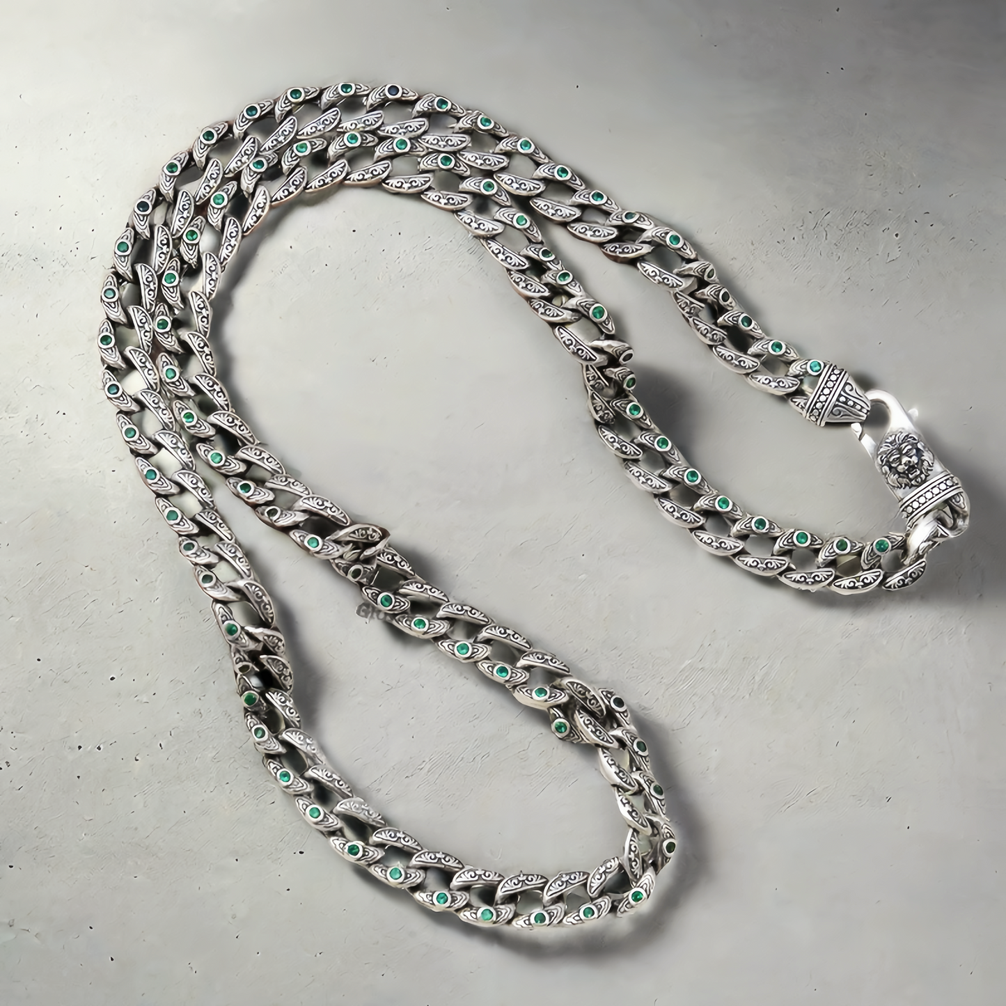 Lion Vintage Silver Necklace Chain (Item NO. N0145 )