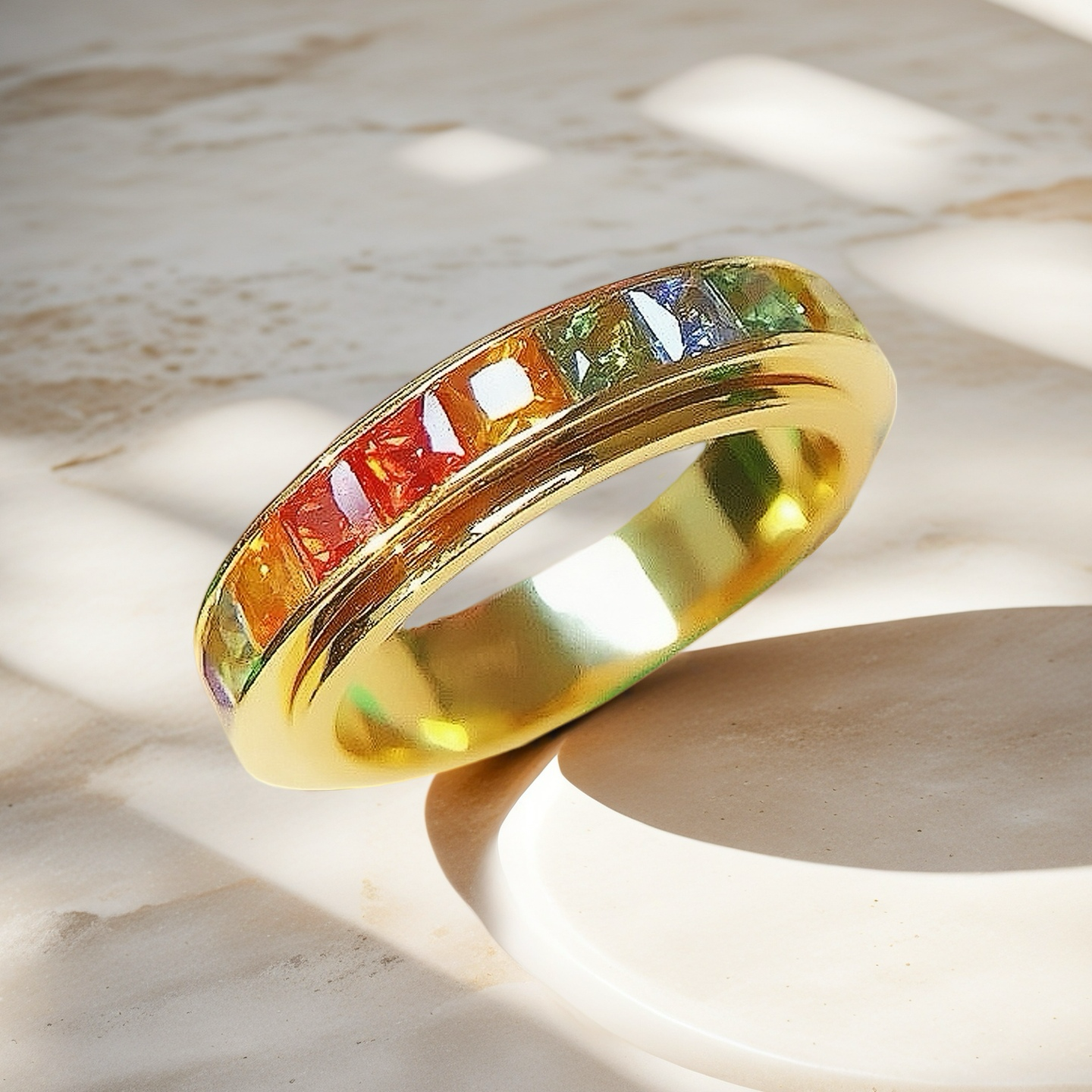 Rotatable 18k Gold Sapphire Ring (Item No. VT155)