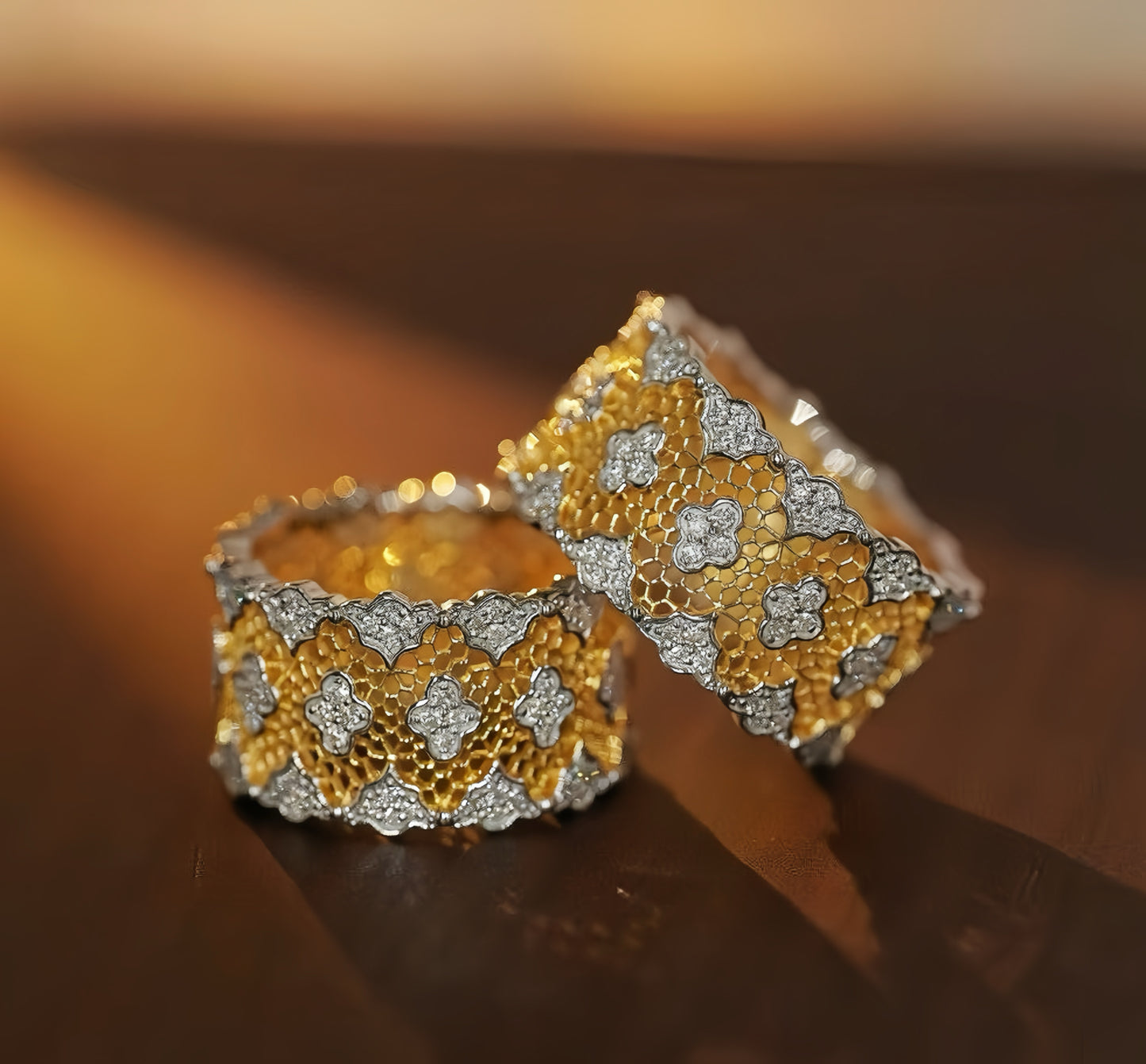 Vintage Victoria Lace 18k Gold Diamond Ring (Item No. VT043)