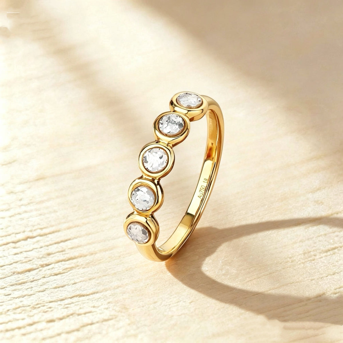 Bubble Diamond-like 18k Gold Ring (Item No. HFR011)