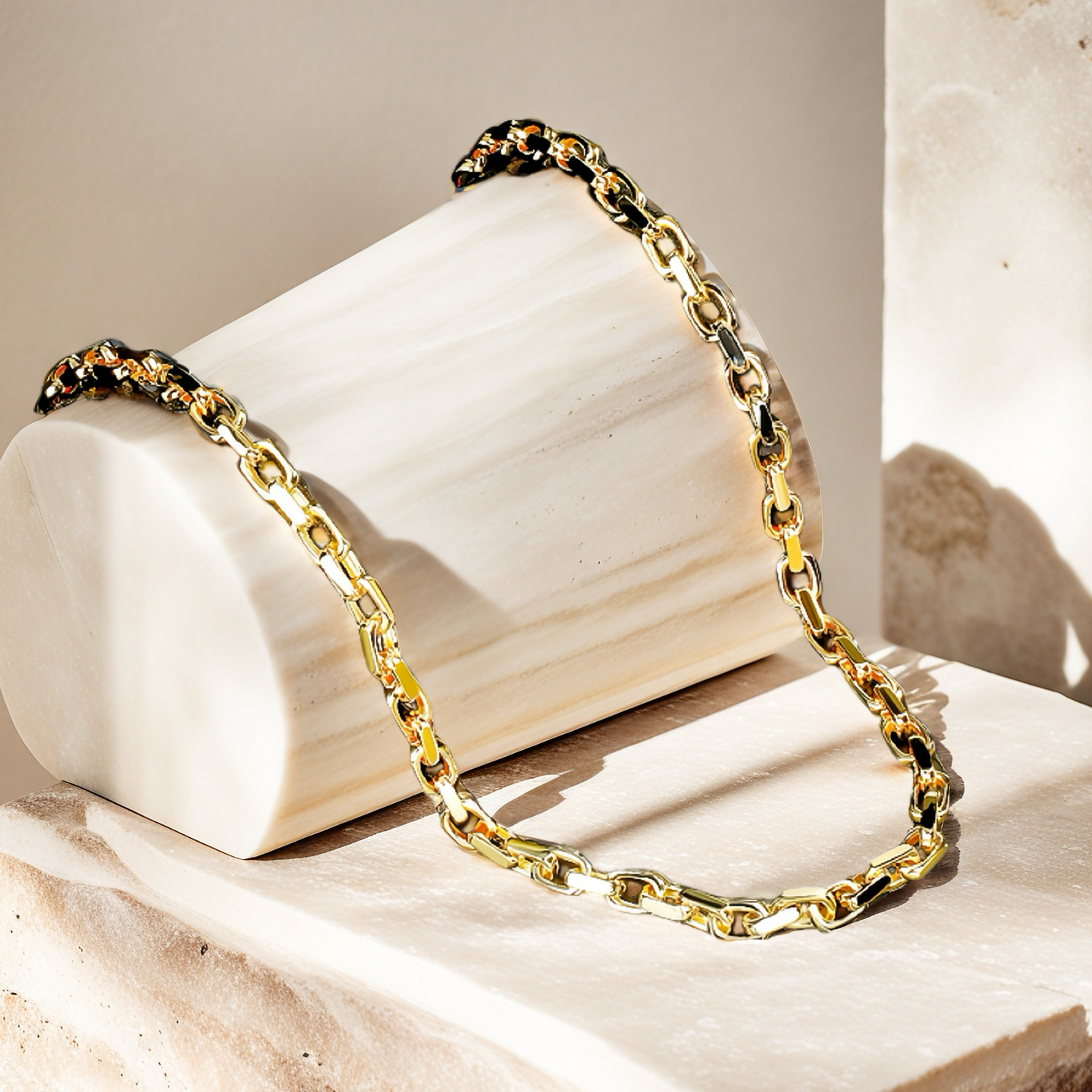 Oval Link Sterling Silver/9k/14k/18k Necklace Chain (Item No. GN0002)