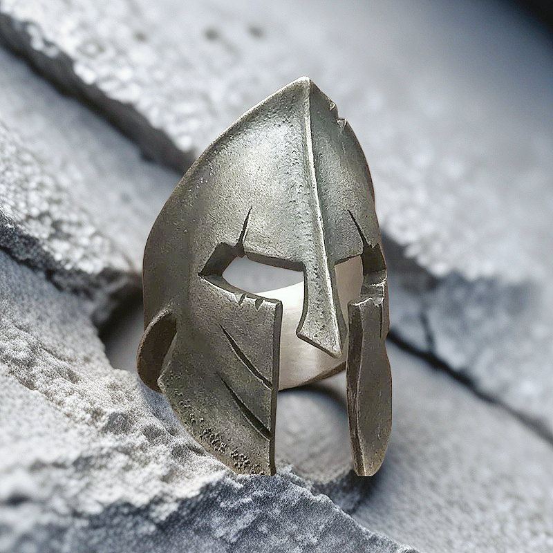 Greek Helmet Silver Ring (Item No. SC038)