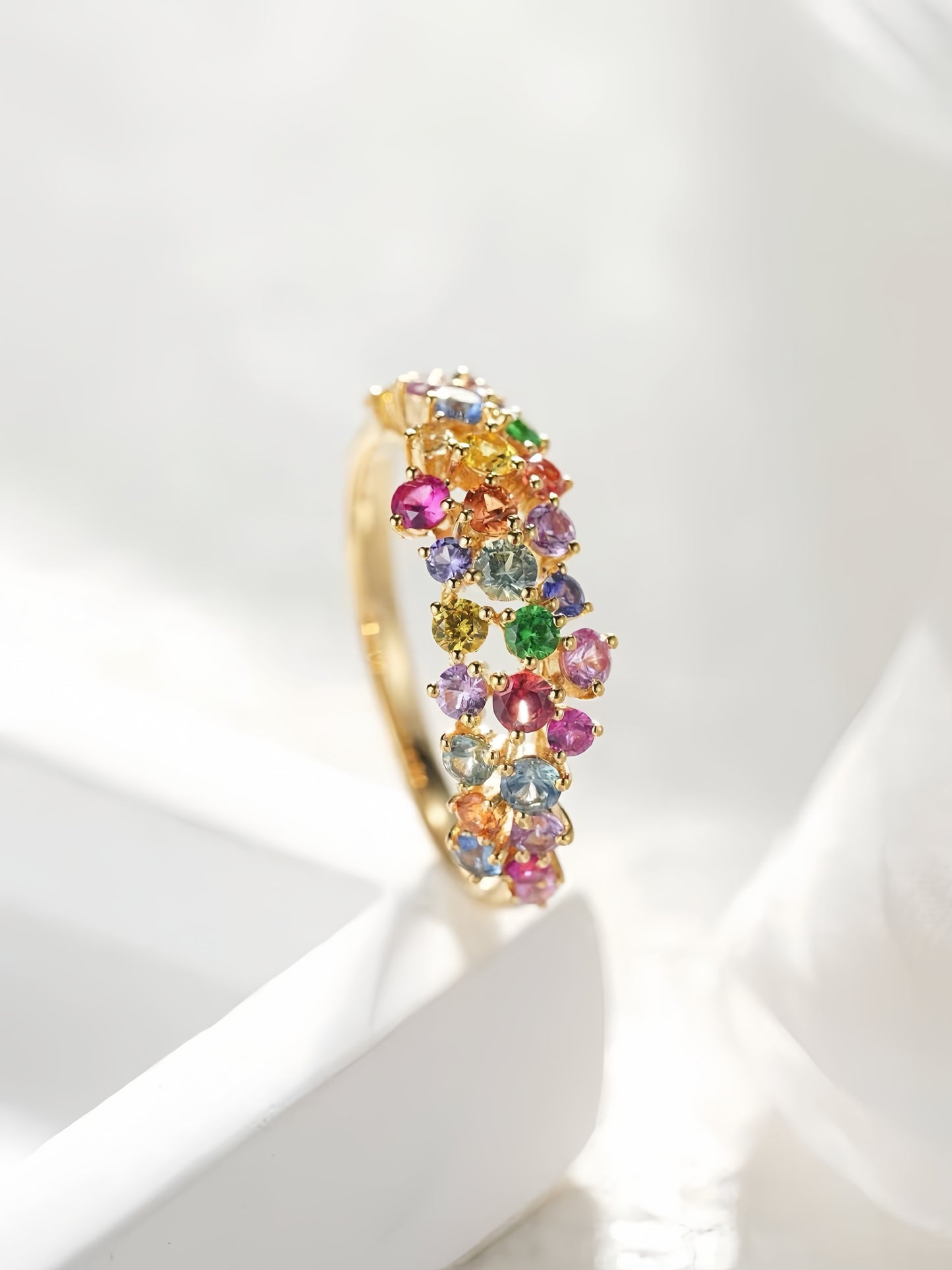 Rainbow Sapphire 18k Gold Ring (Item No. SA132)