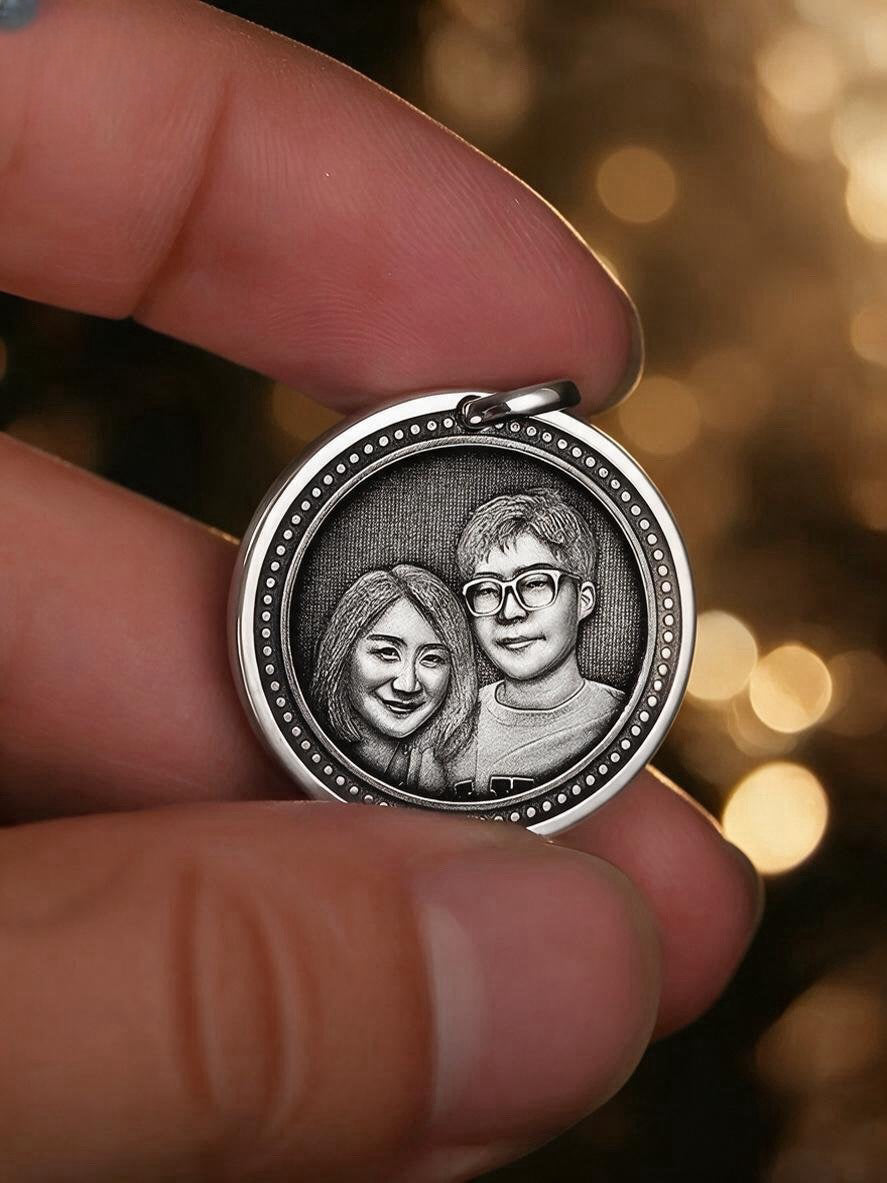 Personalized Photo Custom Silver Pendant