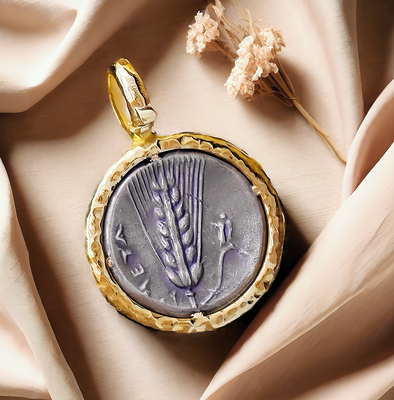 Demeter Ancient Coin Medallion 18K Gold Pendant (Item No. COIN016)