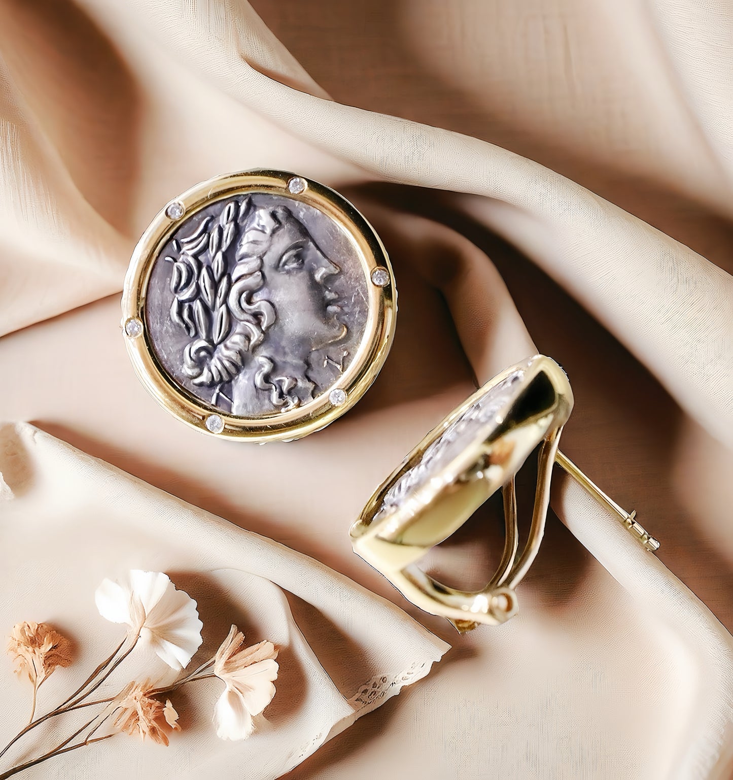 Apollo God of the Sun Ancient Greek Coin Medallion 18K Gold Collection (Item No. COIN036)