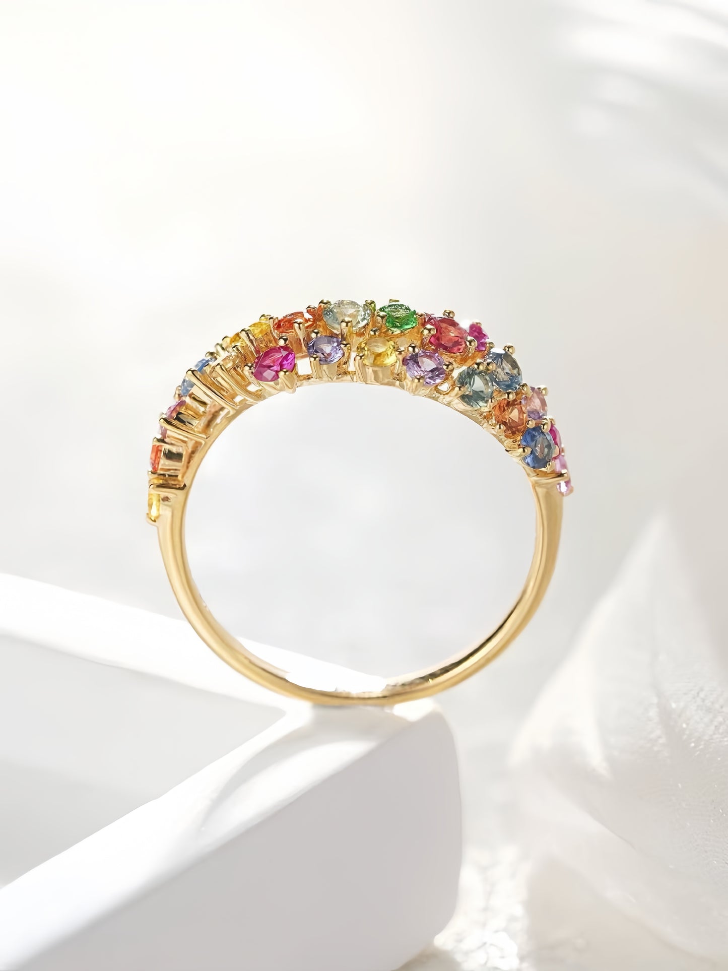 Rainbow Sapphire 18k Gold Ring (Item No. SA132)