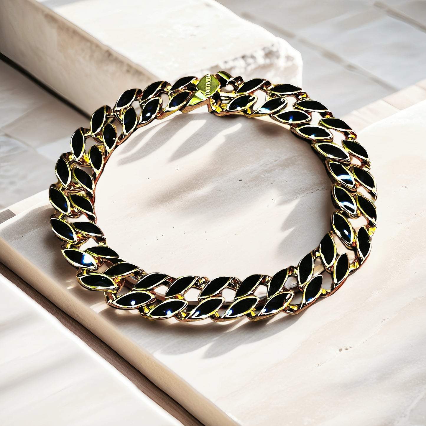 Enamel Curlink 925 Sterling Silver/9k/14k/18k Bracelet Chain (Item No. GB0002)