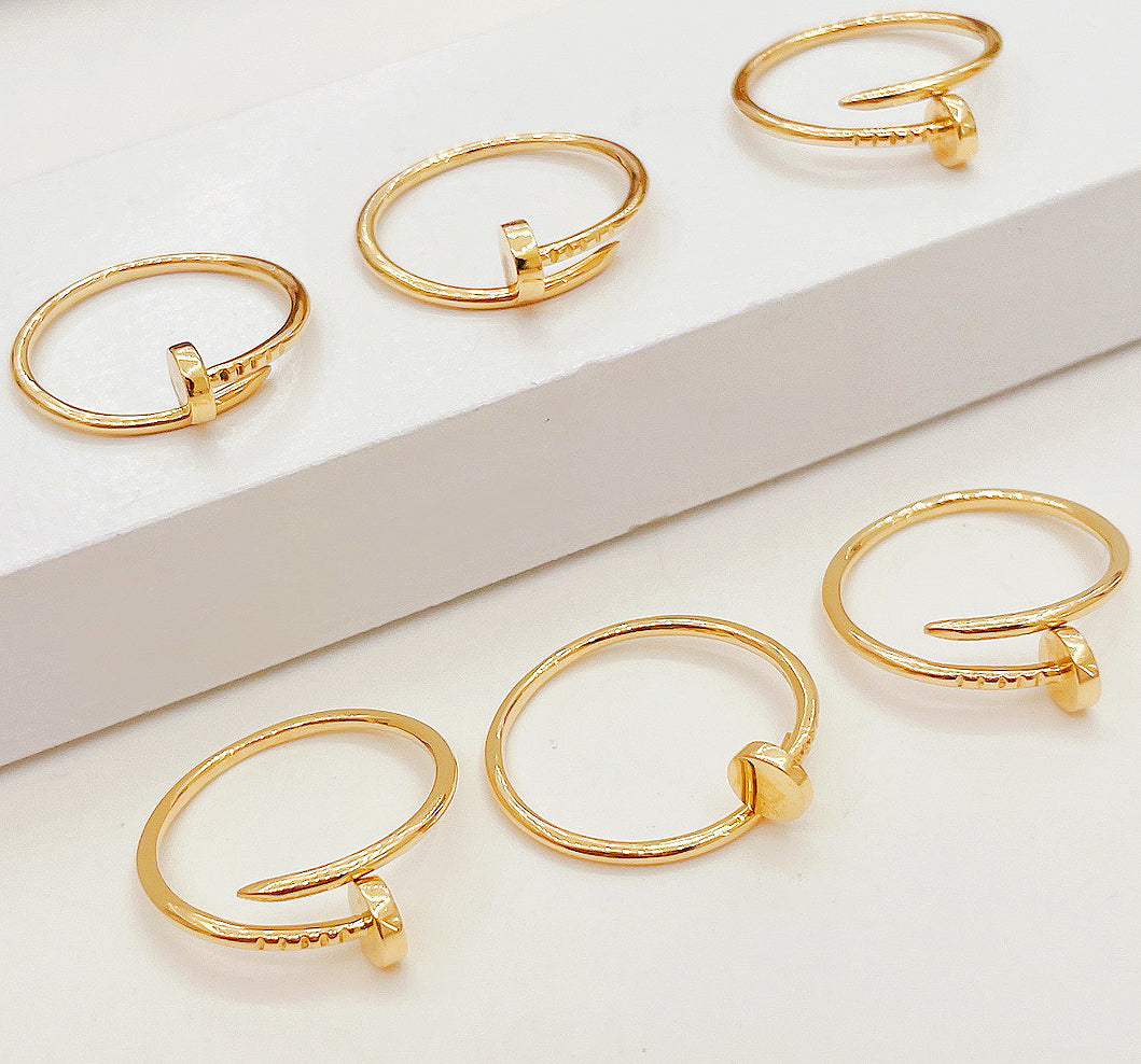 Nail 18k Gold Ring (Item No. HFR050)
