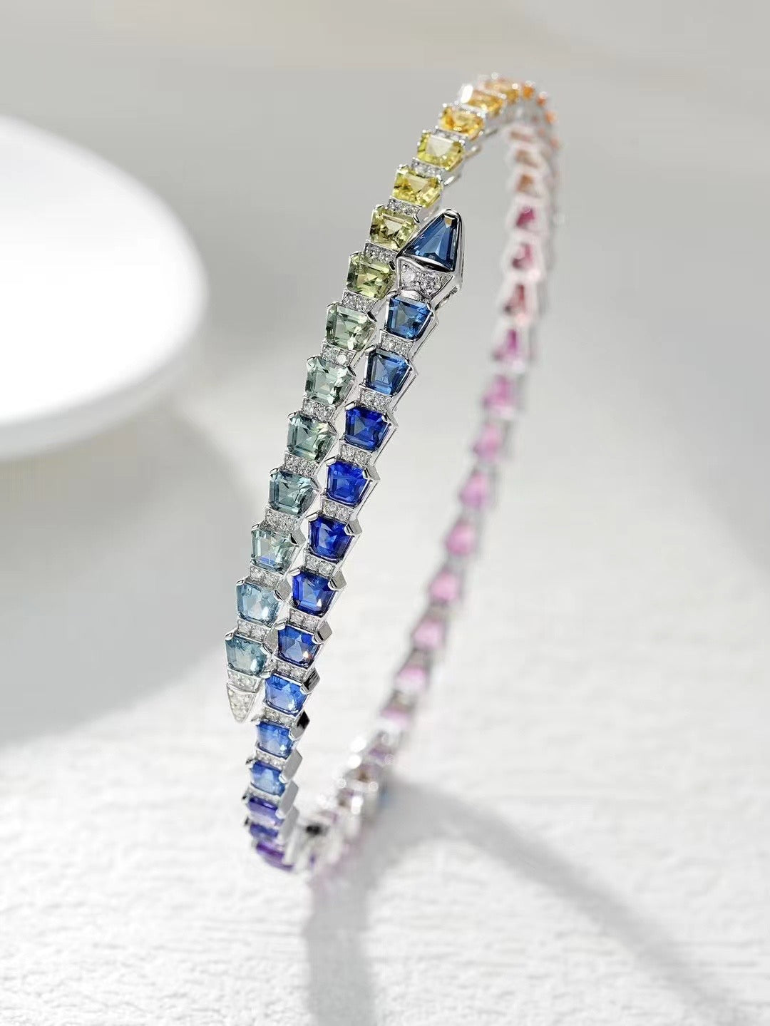 Rainbow Sapphire 18k Gold Bracelet (Item No. SA079)