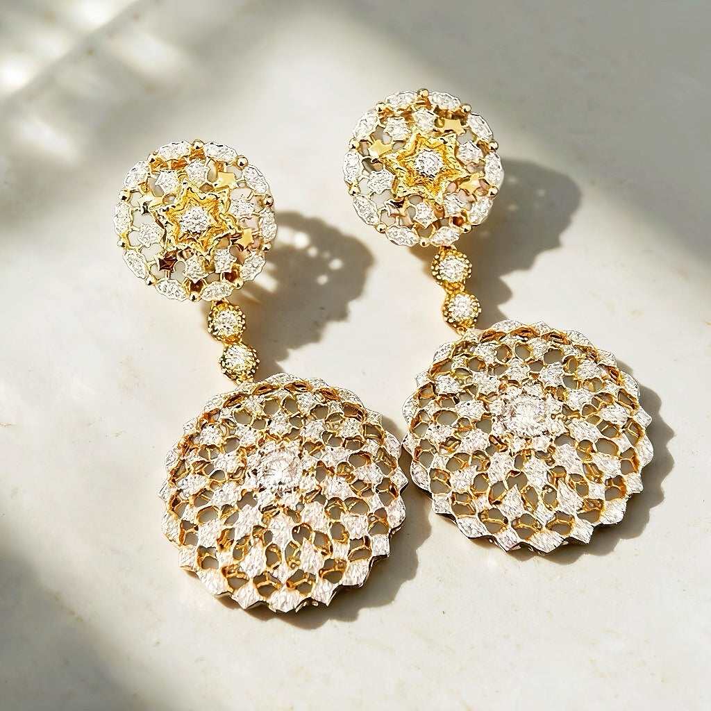 Vintage 18k Gold Diamond Earring (Item No. VT236)