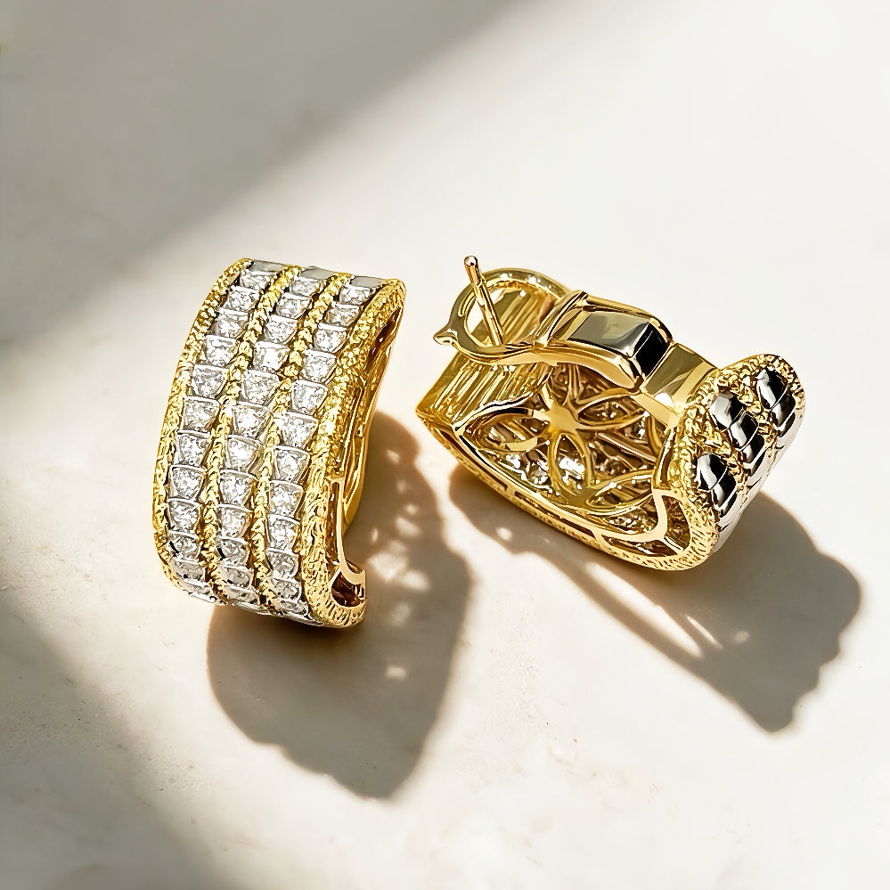 Vintage 18k Gold Diamond Earring (Item No. VT018)