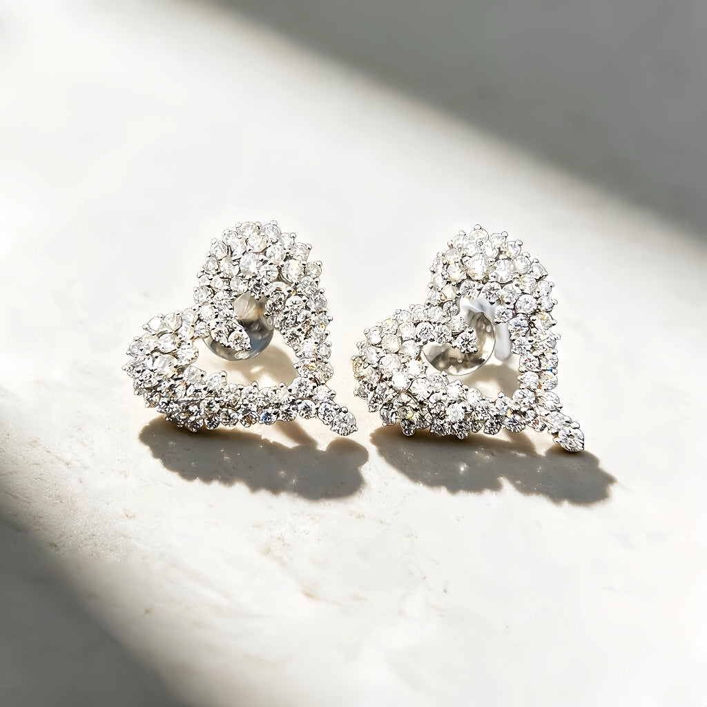 Heart 18k Gold Diamond Earring (Item No. VT266)