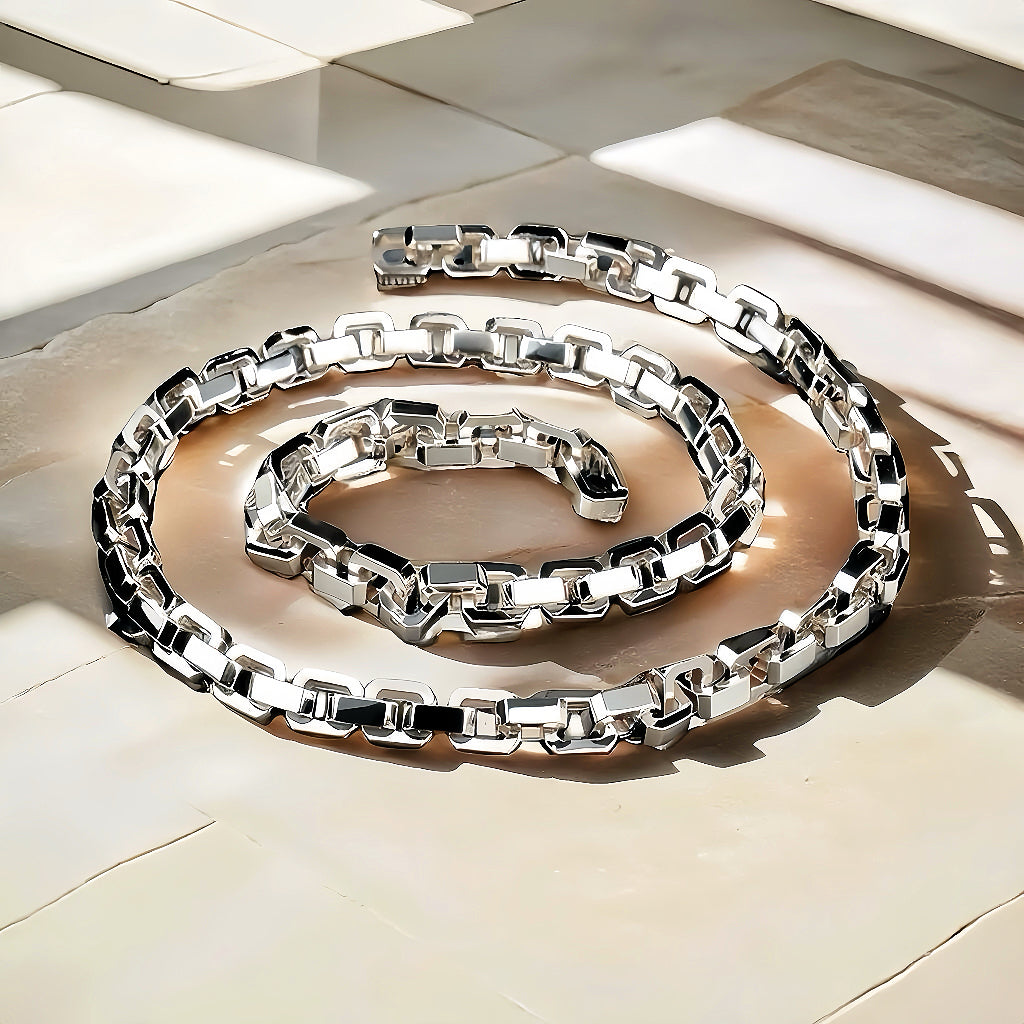 Oval Link Silver Necklace Chain (Item No. TDNS0004)