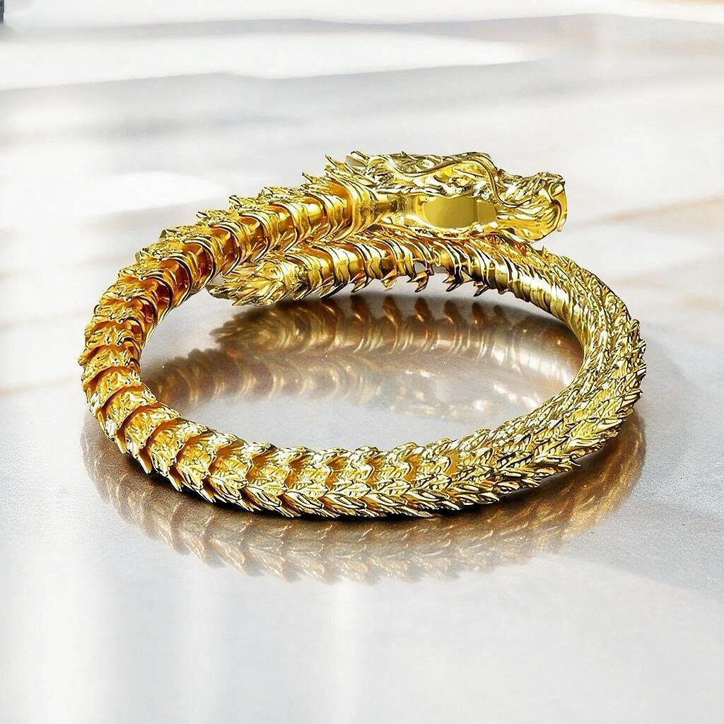 Dragon Elastic 9k/14k/18k Gold Bracelet (Item No. TDBG0001)