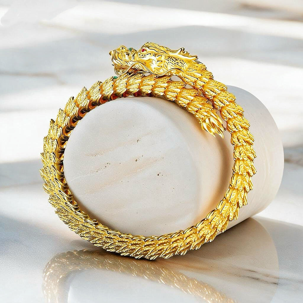 Dragon Elastic 9k/14k/18k Gold Bracelet (Item No. TDBG0001)