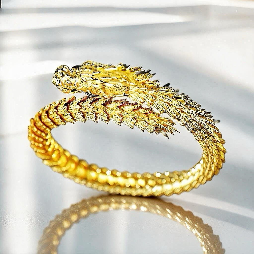Dragon Elastic 9k/14k/18k Gold Bracelet (Item No. TDBG0001)