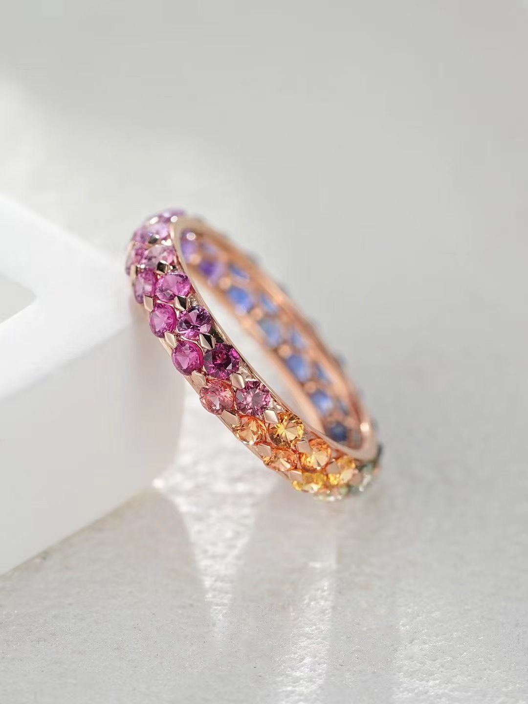 Rainbow Sapphire 18k Gold Ring (Item No. SA131)