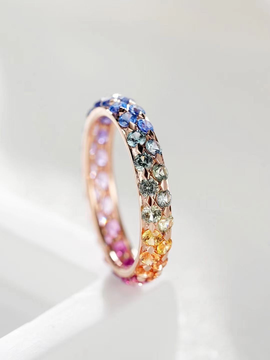 Rainbow Sapphire 18k Gold Ring (Item No. SA131)